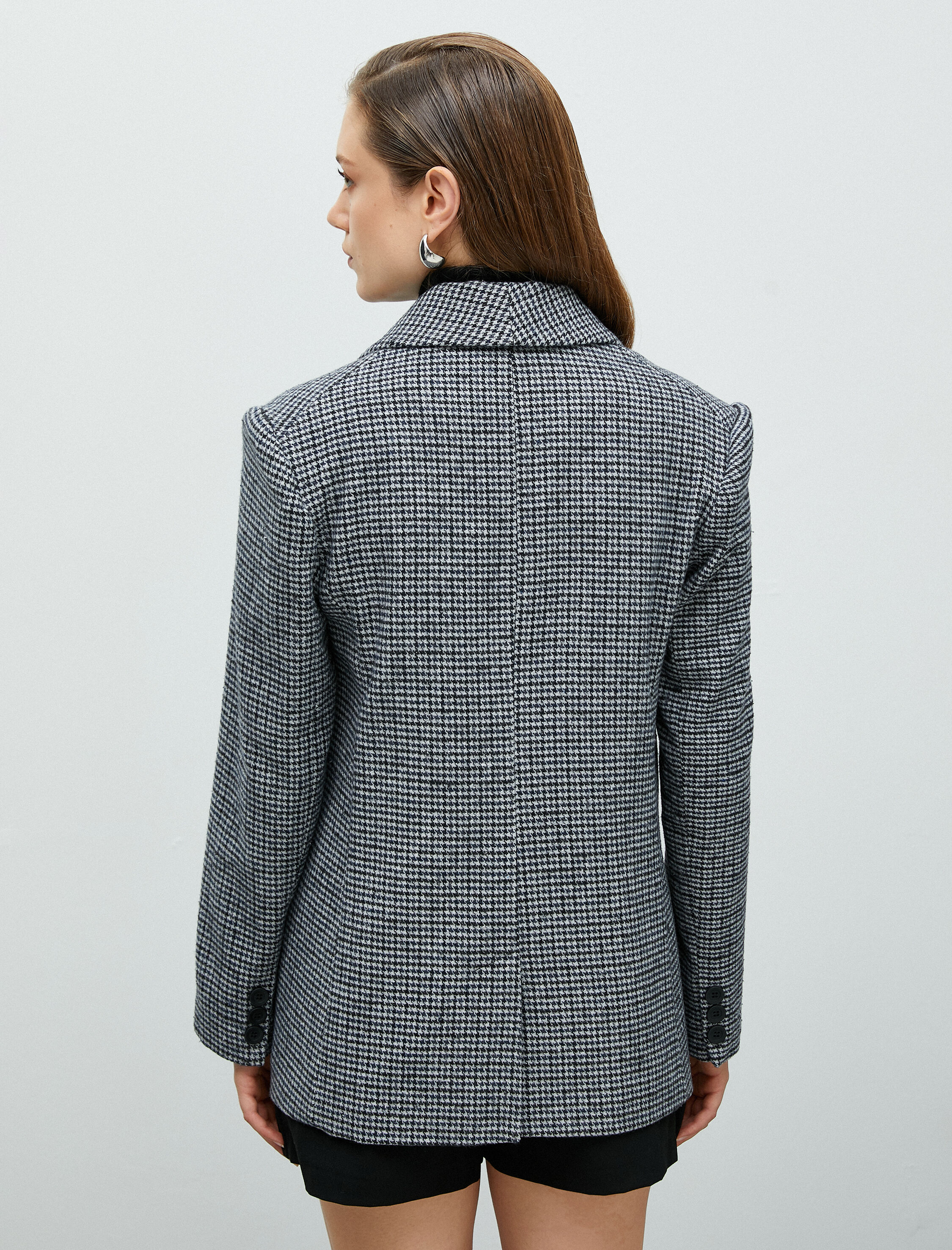   Blazer Ceket Tek Düğmeli Cep Detaylı