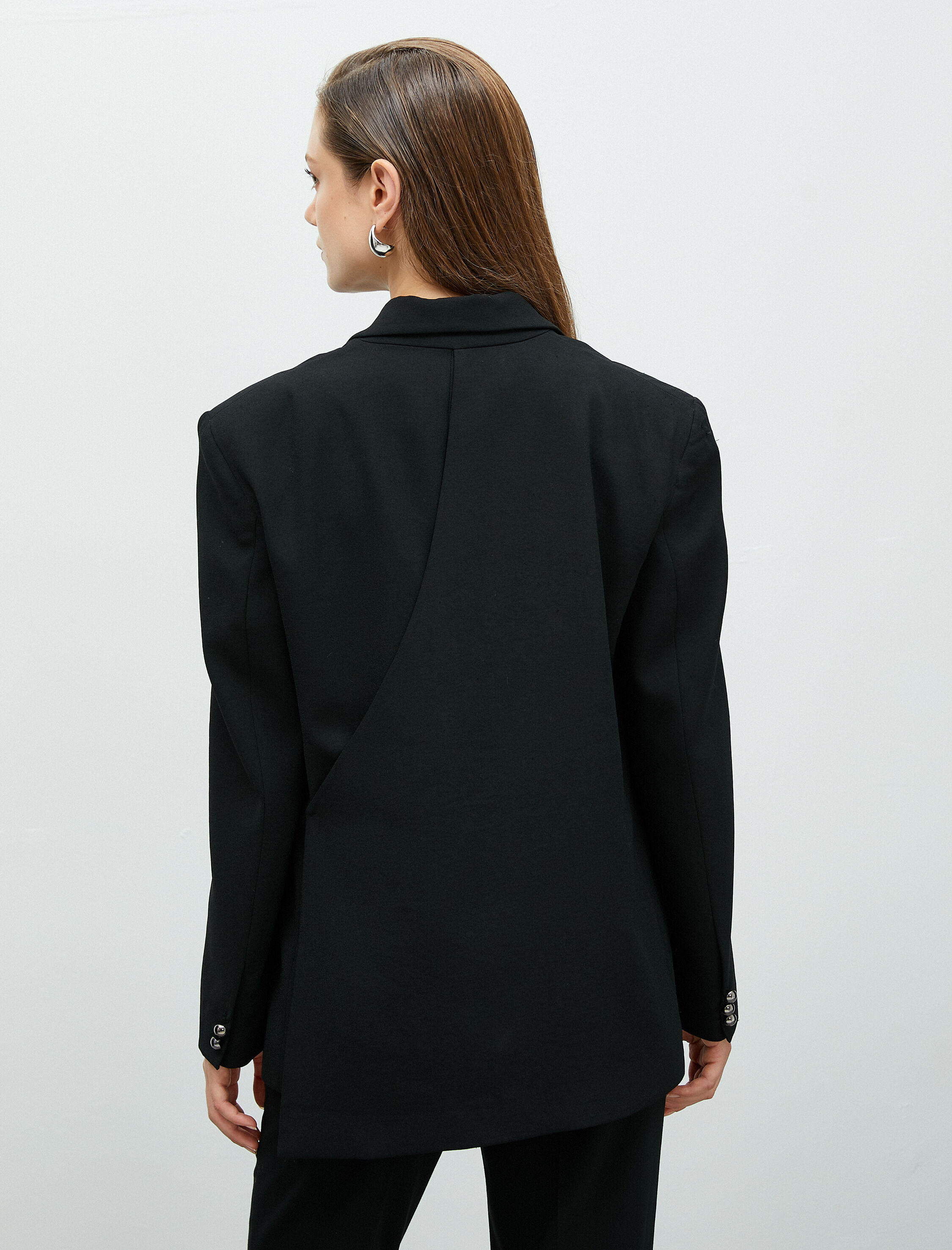   Klasik Blazer Ceket Tek Düğmeli Cepli