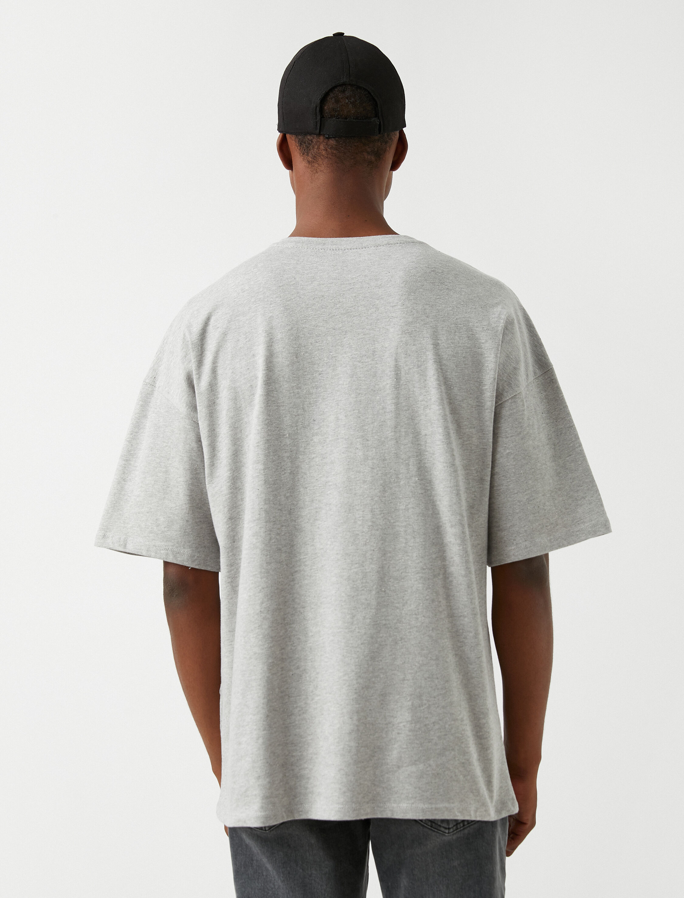   Basic Oversize Tişört Bisiklet Yaka