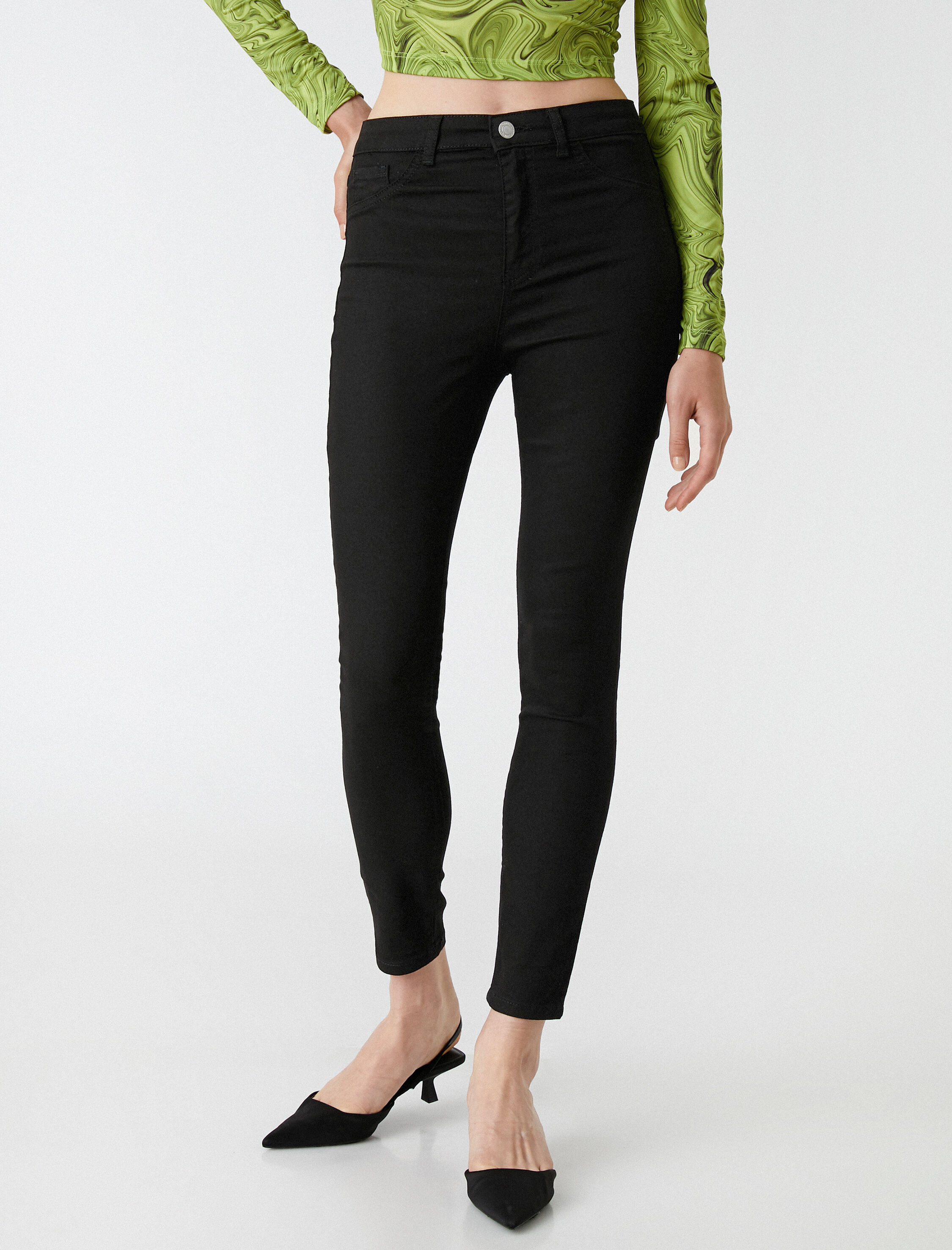   Dar Paça Yüksek Bel Kot Pantolon - Carmen Jean