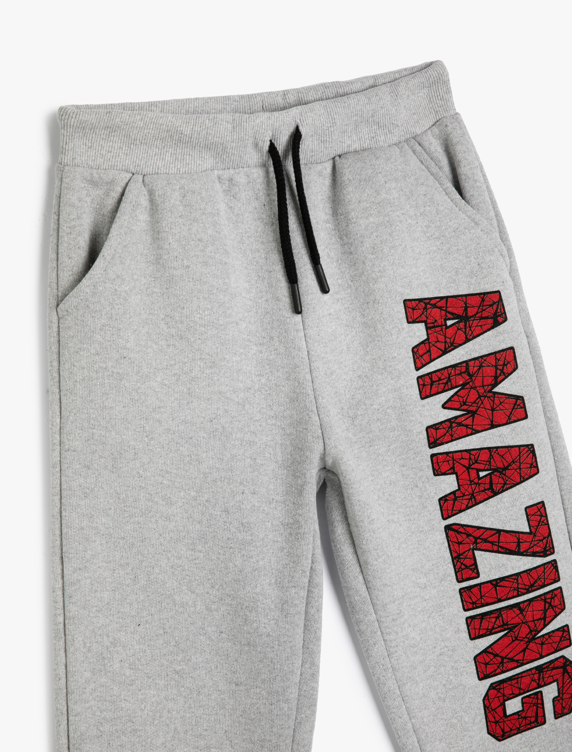  Erkek Çocuk Jogger Eşofman Altı Baskılı Beli Bağcıklı Paçası Lastikli