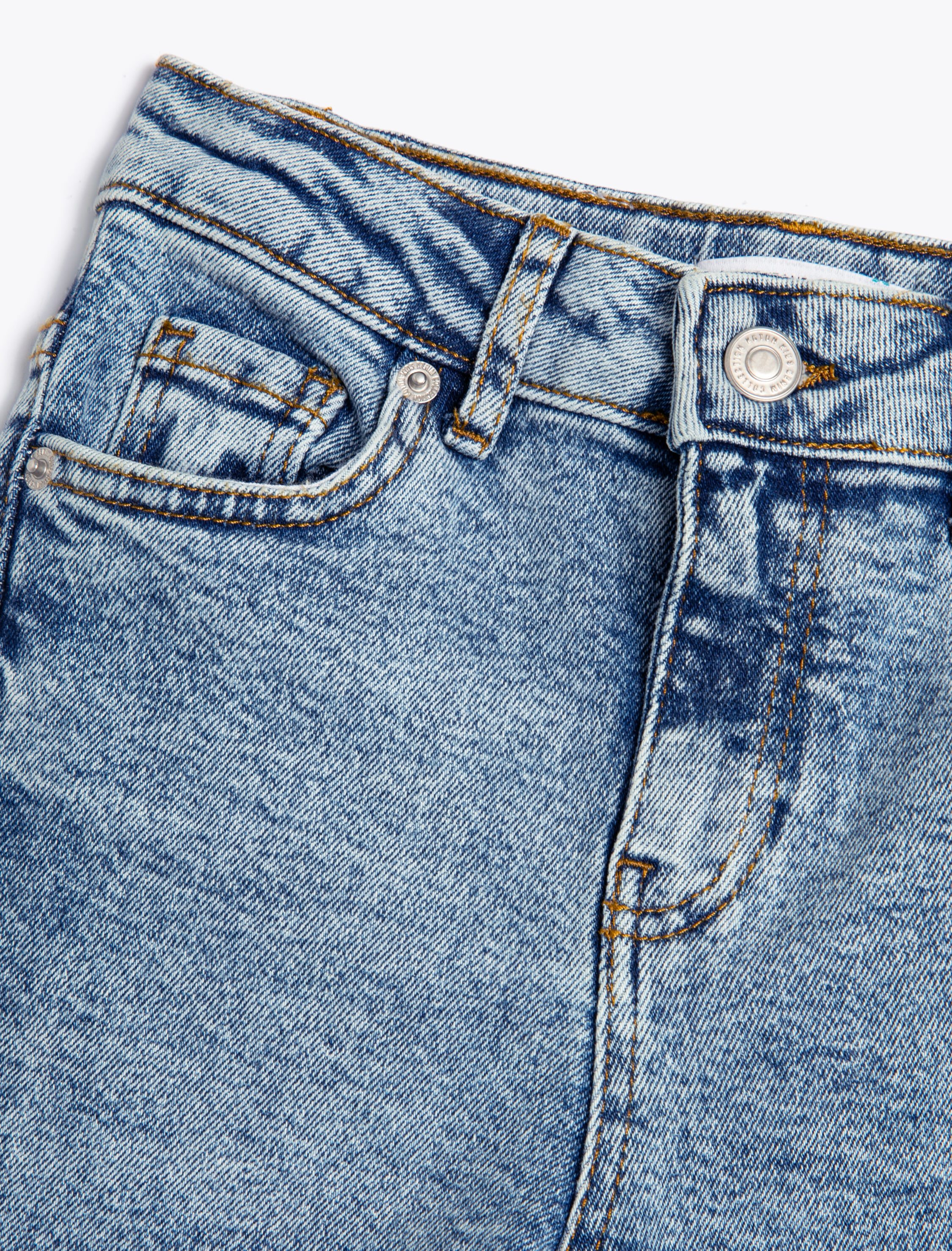  Erkek Çocuk Kot Pantolon Beli Ayarlanabilir Lastikli Pamuklu Cepli - Regular Fit