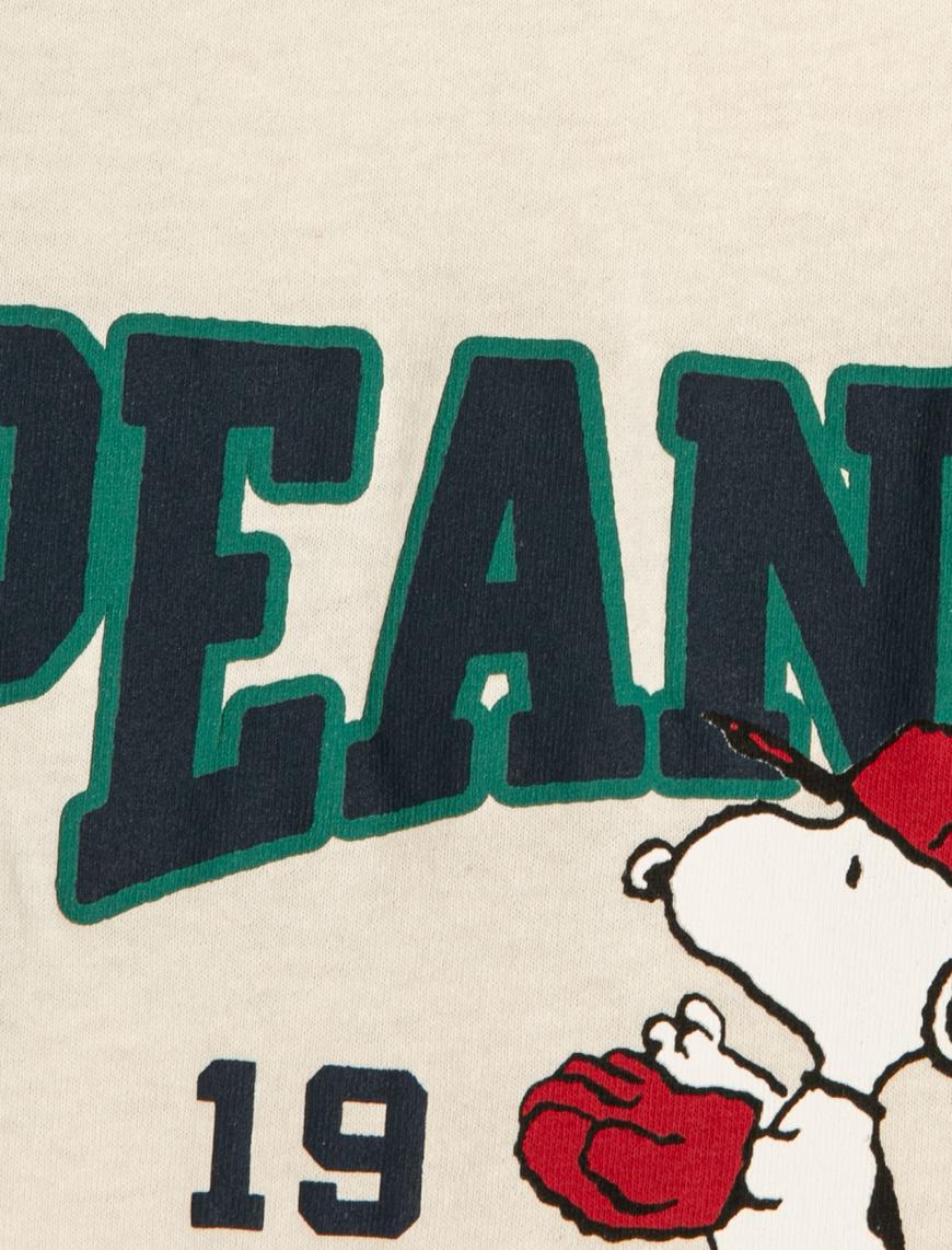  Erkek Çocuk Snoopy Tişört Lisanslı Uzun Kollu Bisiklet Yaka Pamuklu