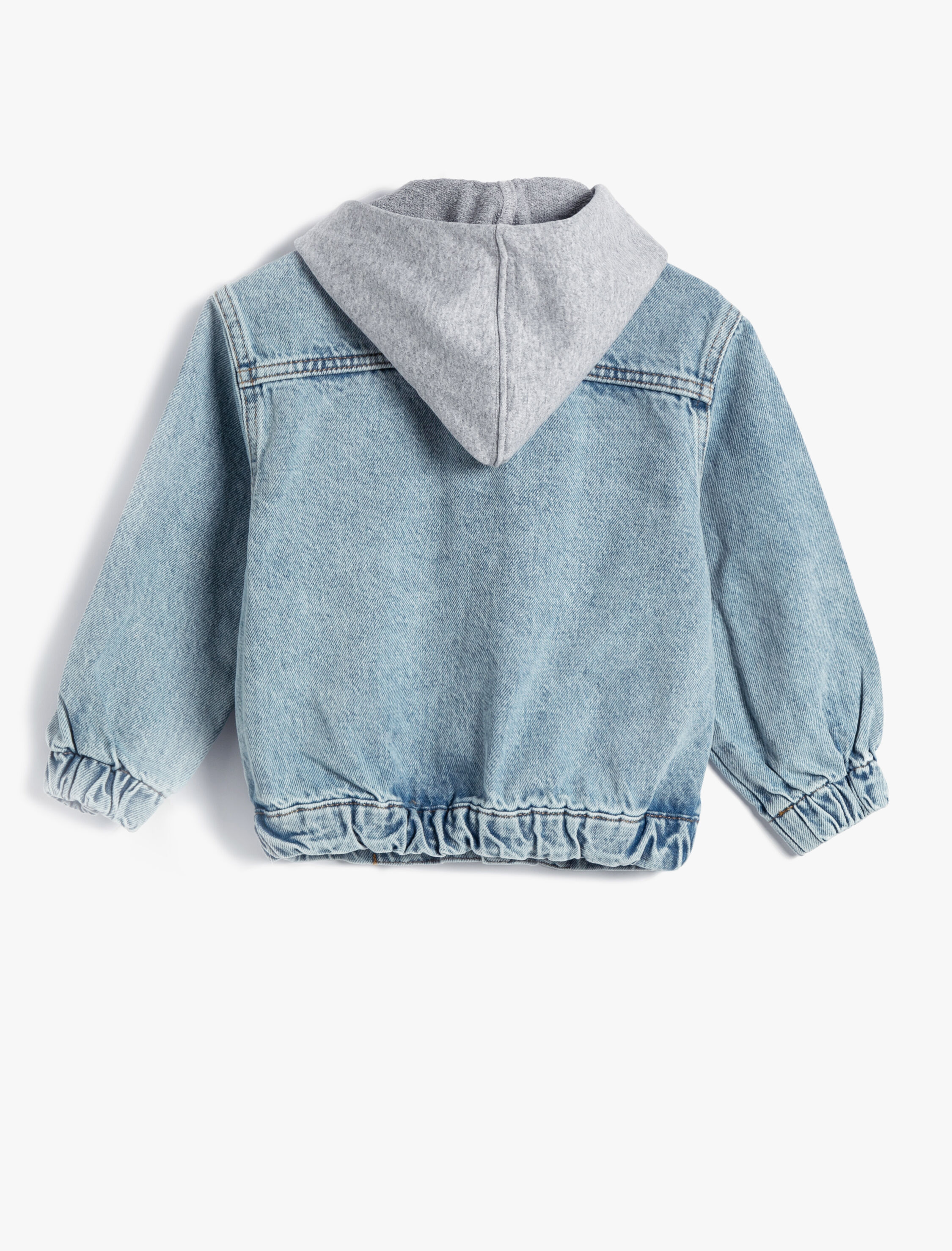  Erkek Çocuk Kot Ceket Çıkarılabilir Kapşonlu Cepli Pamuklu Manşetleri Lastikli