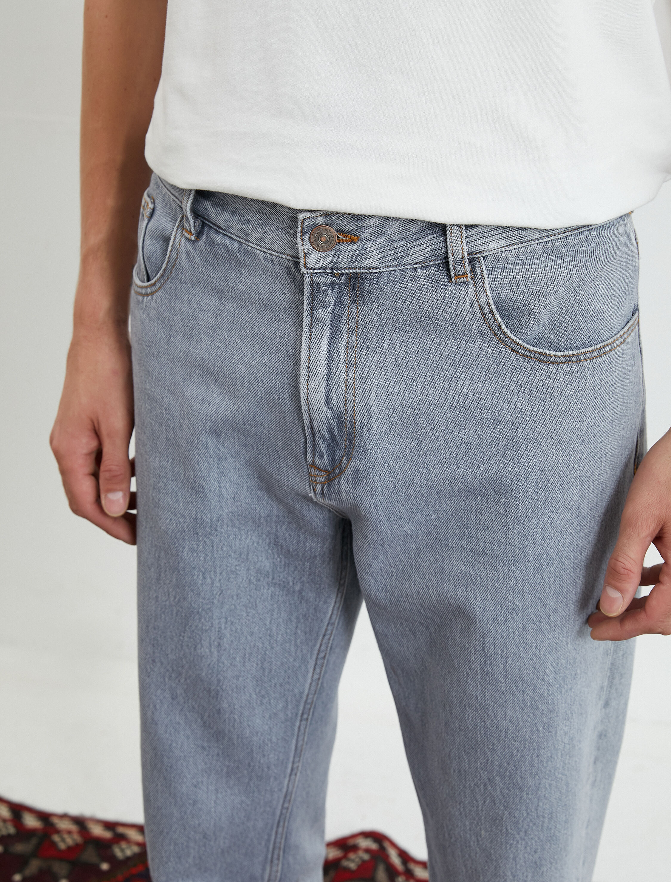   Straight Fit Boru Paça Kot Pantolon - Mark Jean