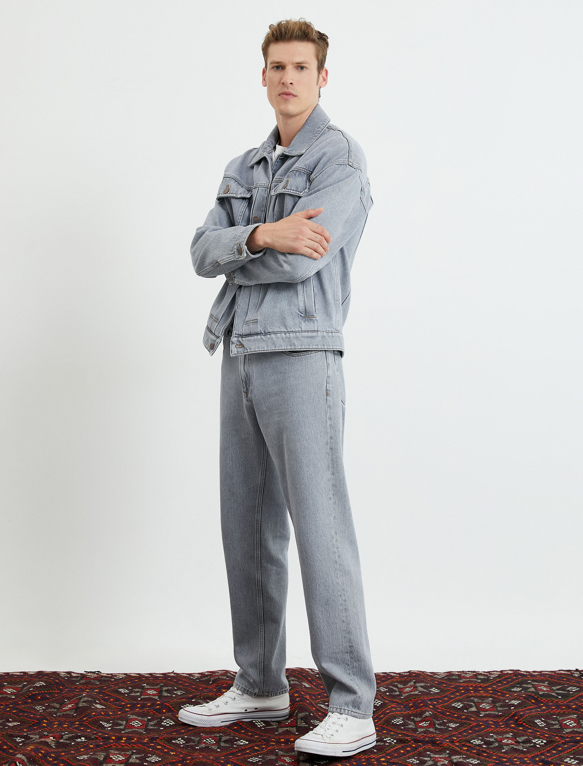   Straight Fit Boru Paça Kot Pantolon - Mark Jean