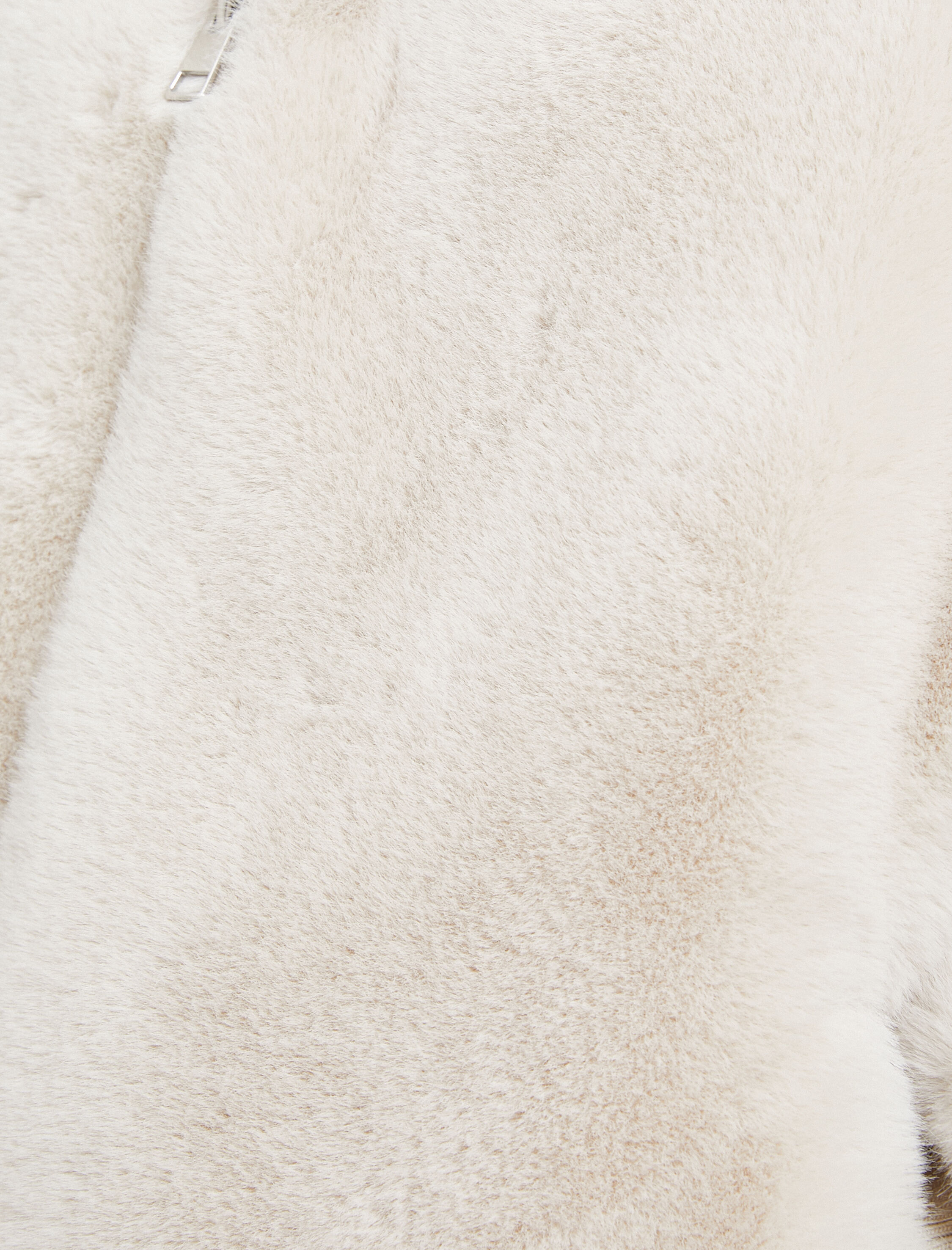   Oversize Peluş Kaban Dik Yaka Fermuarlı Ribanalı