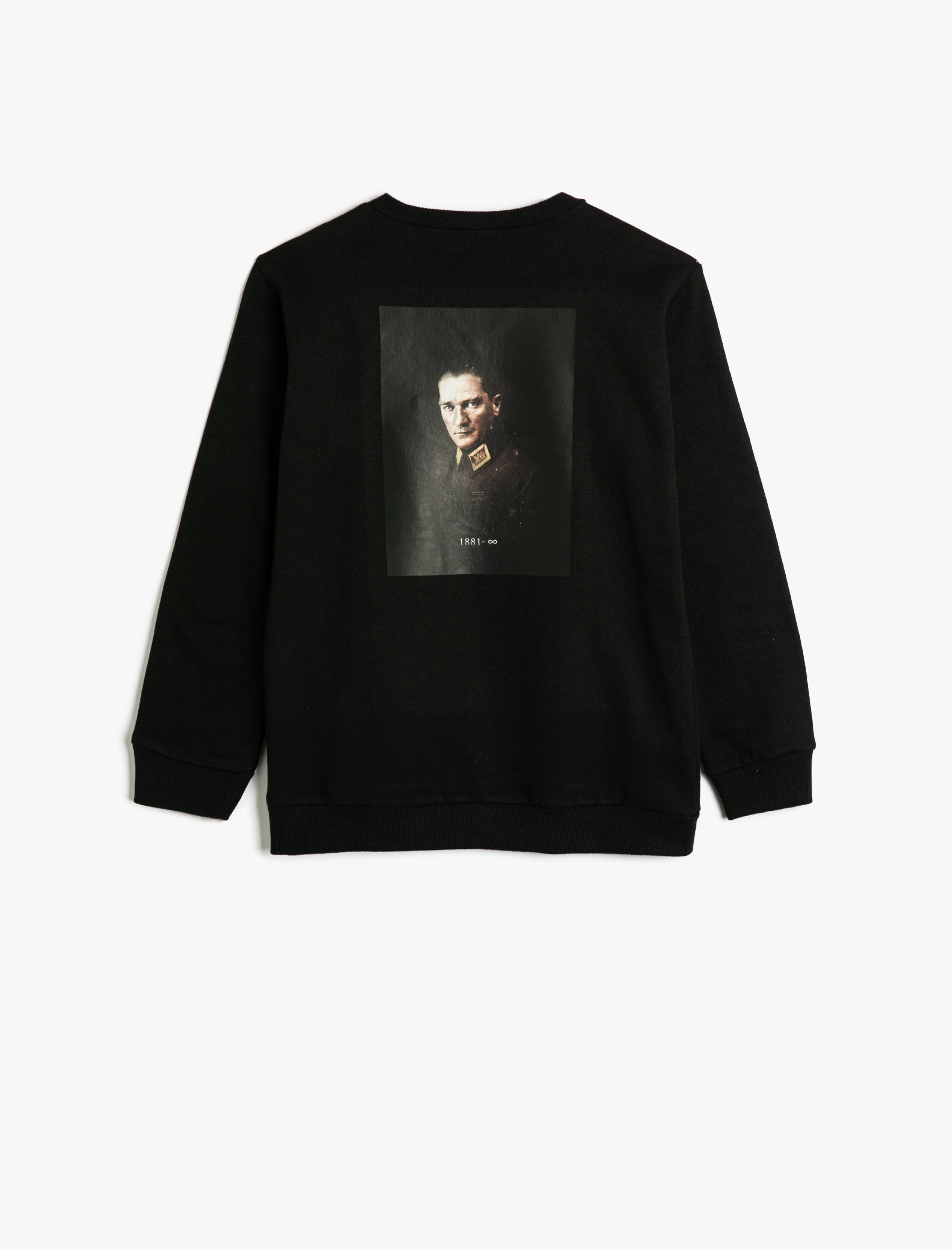  Erkek Çocuk Sweatshirt Uzun Kollu Bisiklet Yaka Arkası Atatürk Baskılı