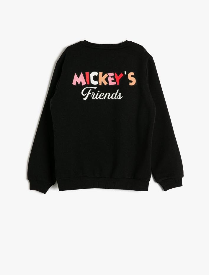 Kız Çocuk Minnie Mouse Sweatshirt Lisanslı Bisiklet Yaka Uzun Kollu Şardonlu