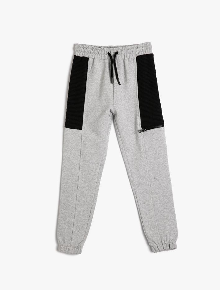 Erkek Çocuk Jogger Eşofman Altı Şardonlu Cepli Beli Bağlamalı