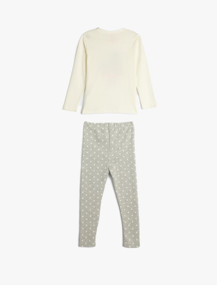 Kız Bebek Pijama Takımı Koalalı Uzun Kollu Tişört ve Beli Lastikli Pijama Altı 2 Parça