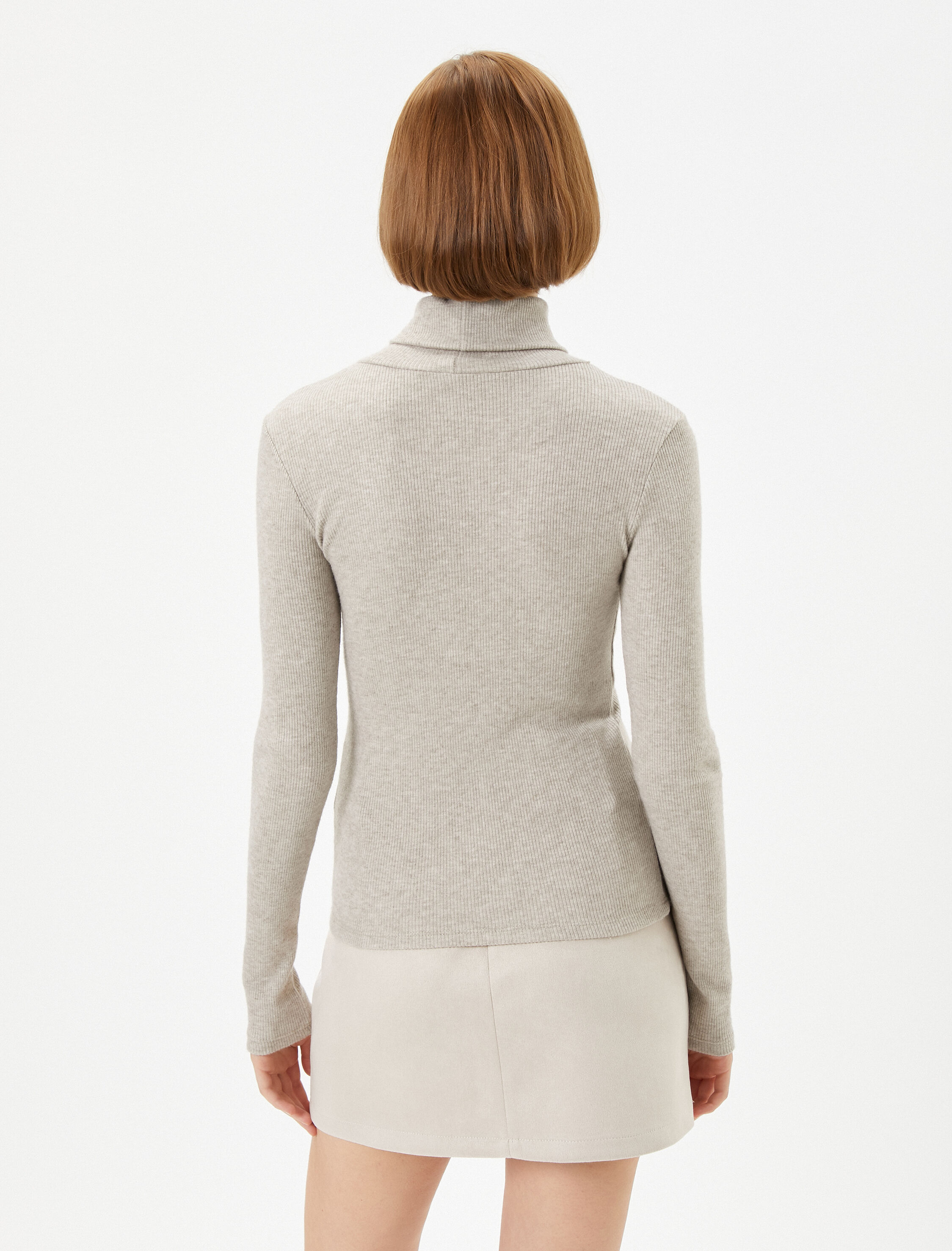   Balıkçı Yaka Body Fitilli Uzun Kollu