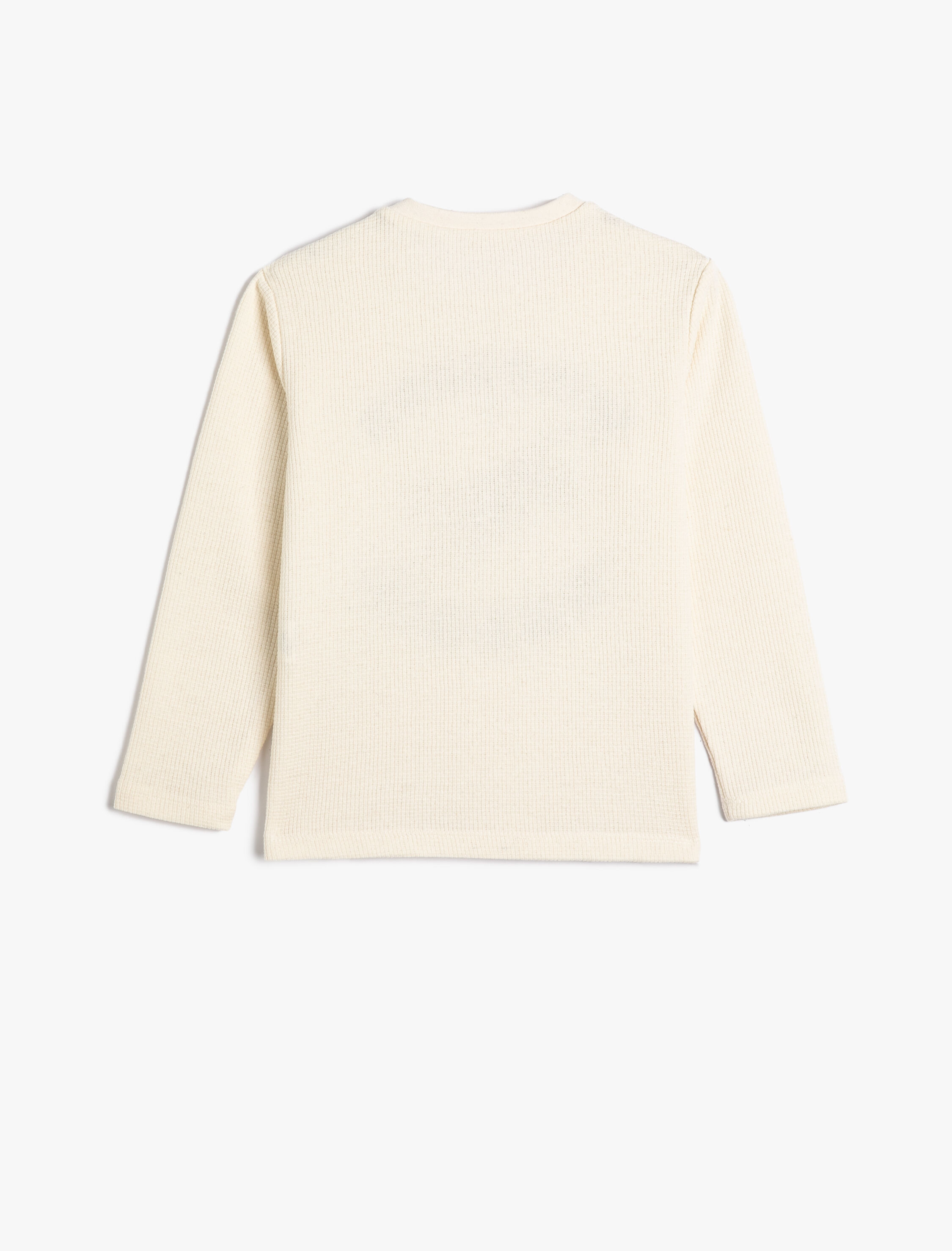  Erkek Çocuk Tişört Uzun Kollu Bisiklet Yaka Kaplan Baskılı Dokulu