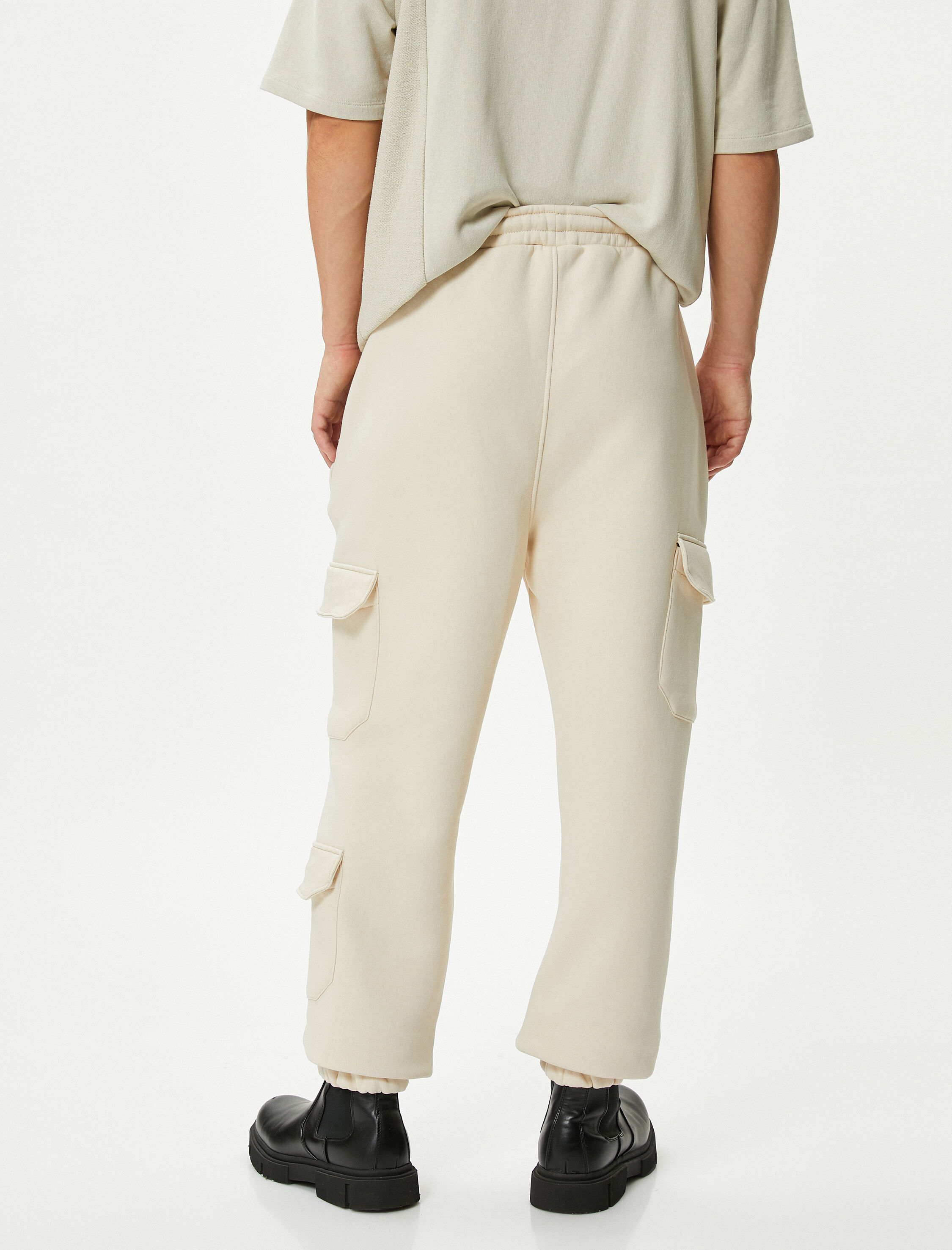   Kargo Eşofman Altı Jogger Beli Bağcıklı Cep Detaylı Şardonlu