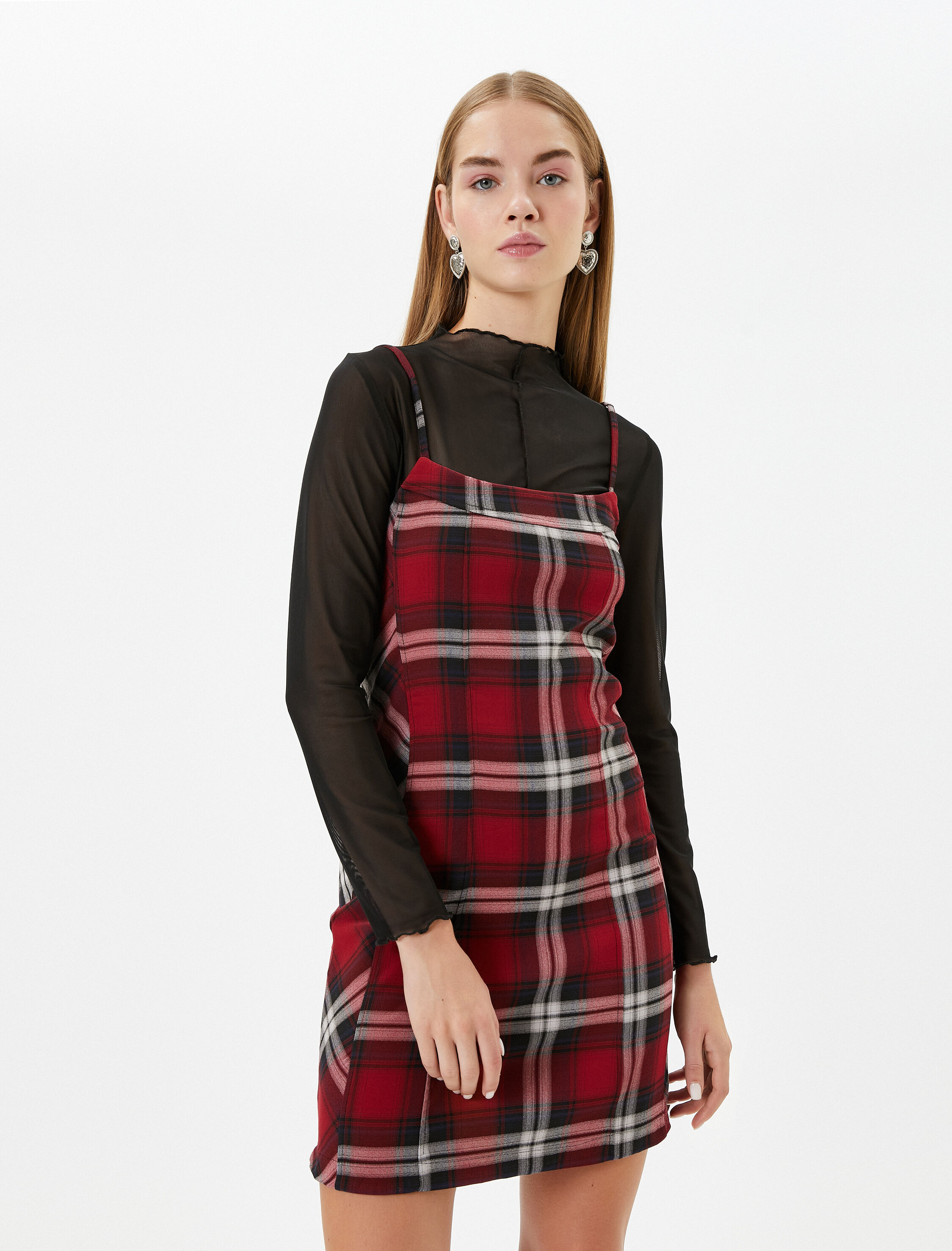 Mini Salopet Elbise İnce Askılı Slim Fit