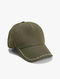 Kep Şapka Slogan Baskılı Pamuklu