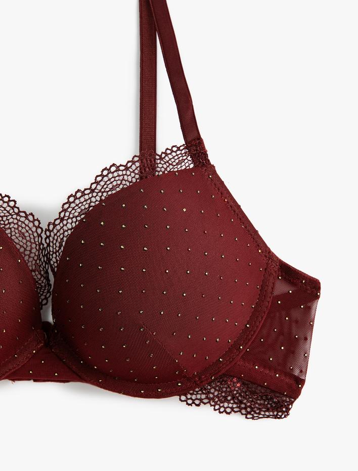  Push Up Sütyen Dantelli Boncuklu Dolgulu Balenli