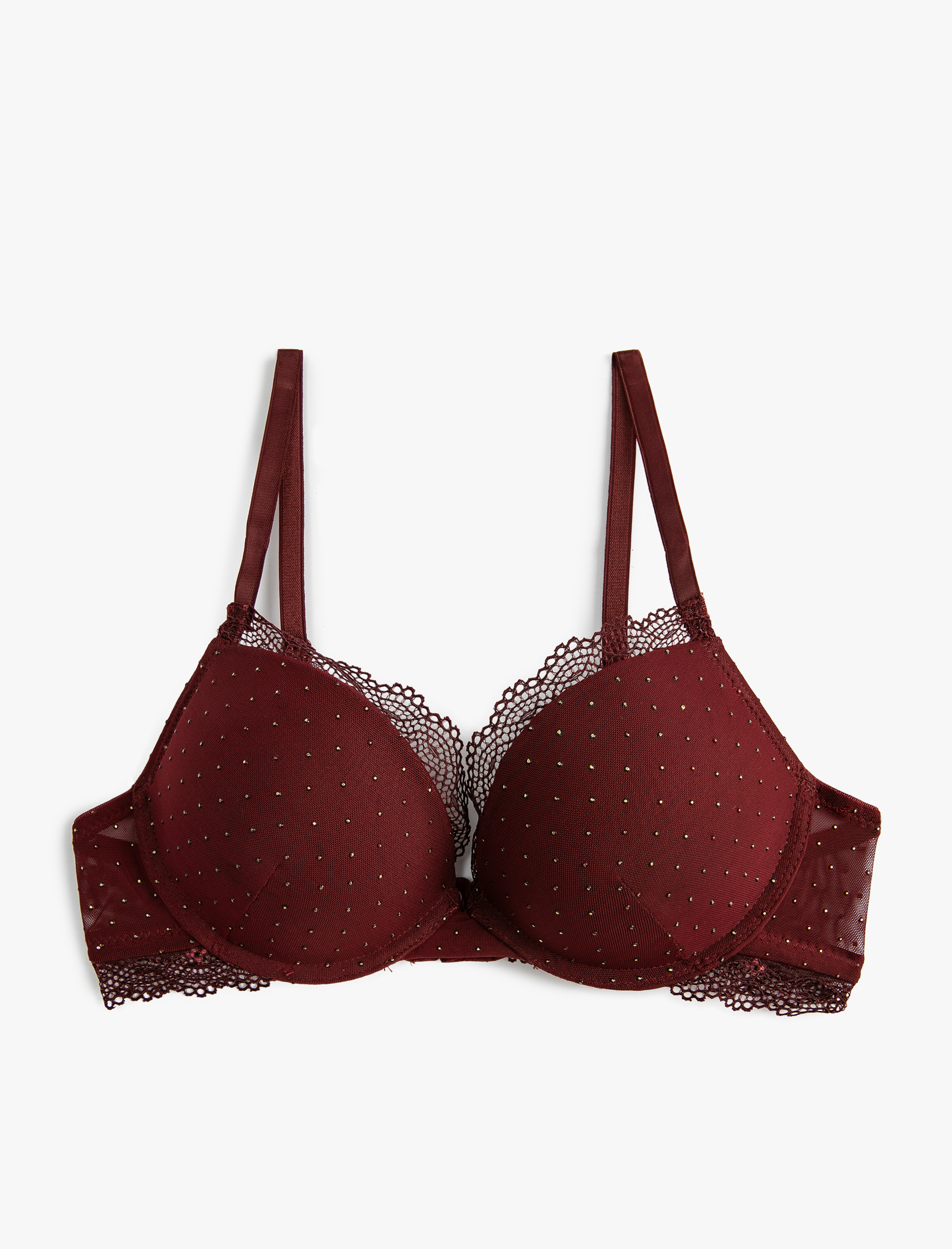   Push Up Sütyen Dantelli Boncuklu Dolgulu Balenli