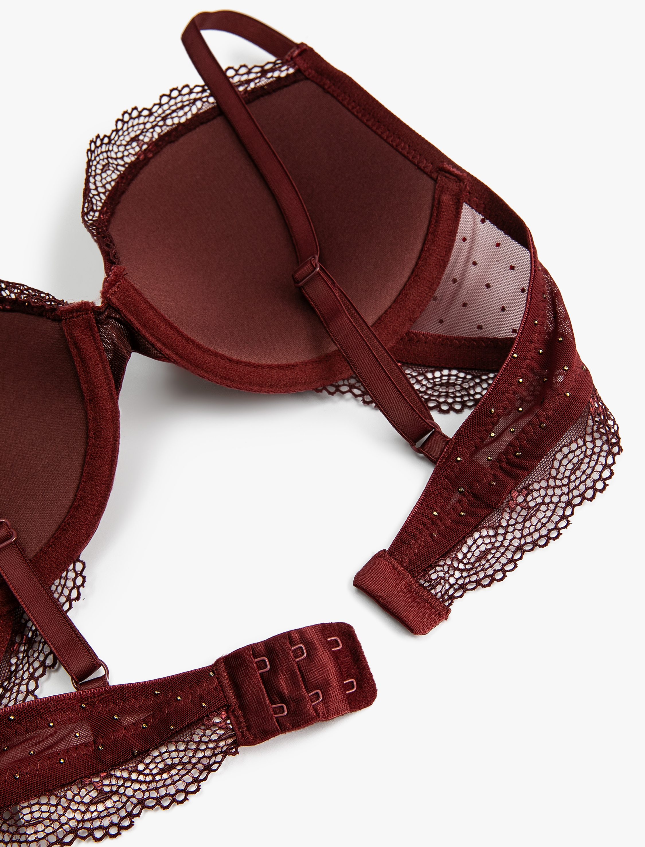   Push Up Sütyen Dantelli Boncuklu Dolgulu Balenli