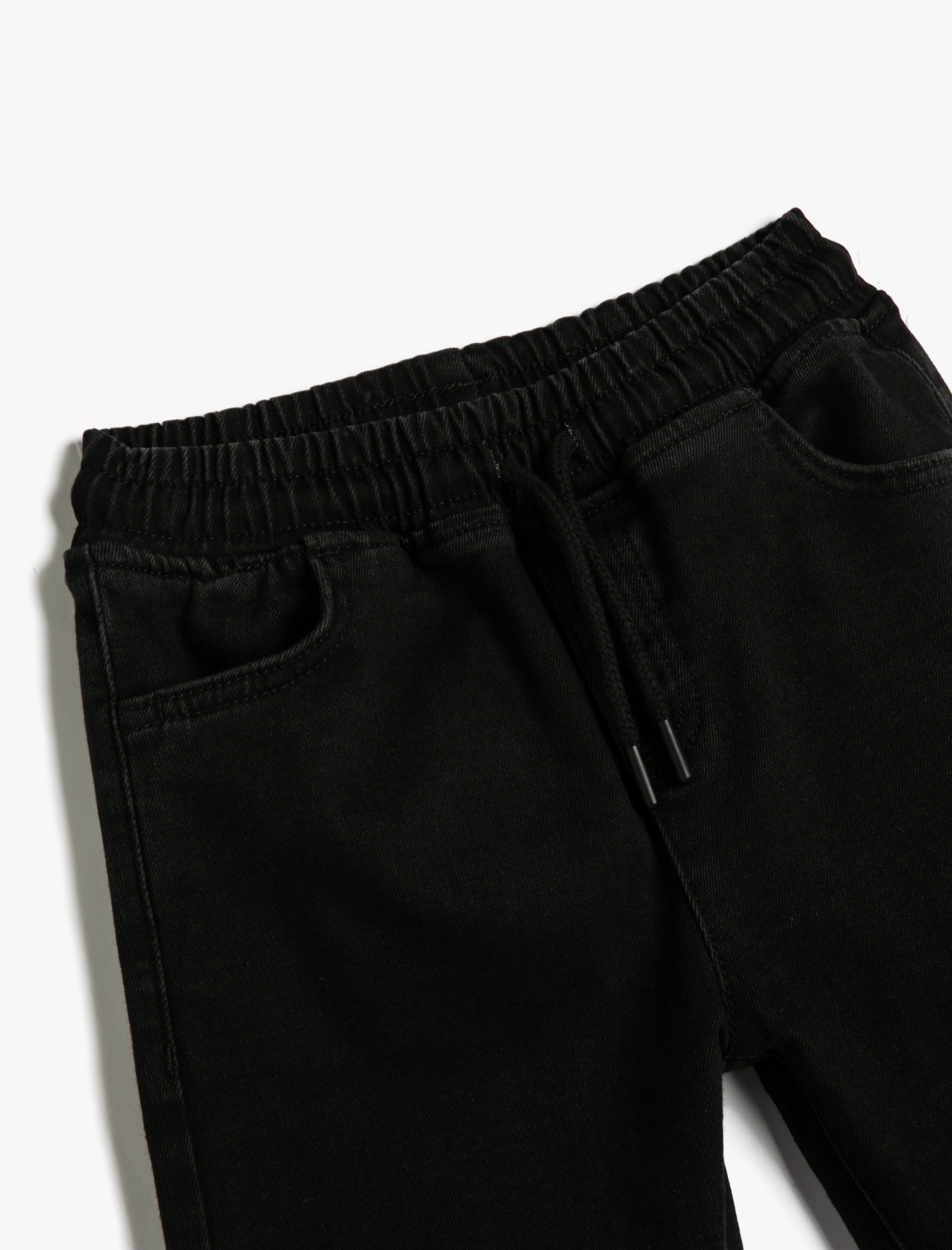  Erkek Çocuk Jogger Kot Pantolon Beli Bağlamalı Cep Detaylı Pamuklu Şardonlu