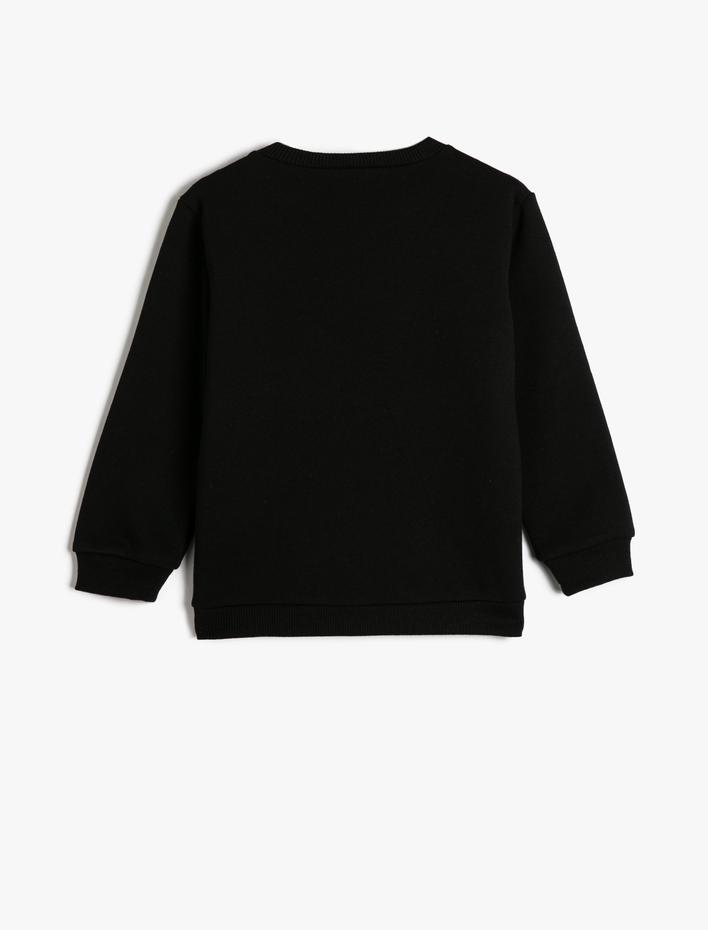 Erkek Çocuk Sweatshirt Uzun Kollu Bisiklet Yaka Kaplan Baskı Detaylı