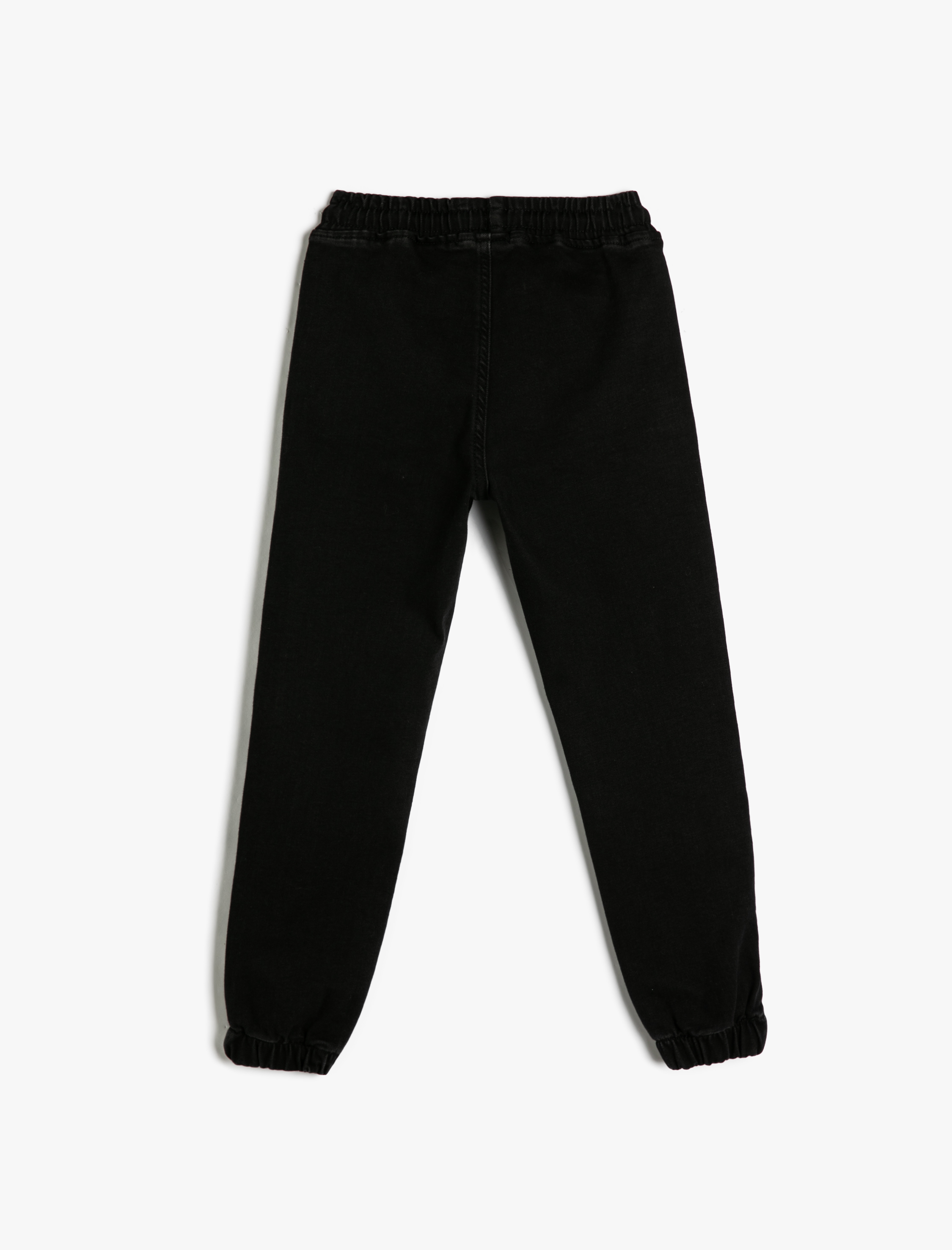  Erkek Çocuk Jogger Kot Pantolon Beli Bağlamalı Cep Detaylı Pamuklu Şardonlu