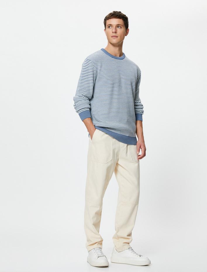  Triko Kazak Bisiklet Yaka Dokulu Uzun Kollu