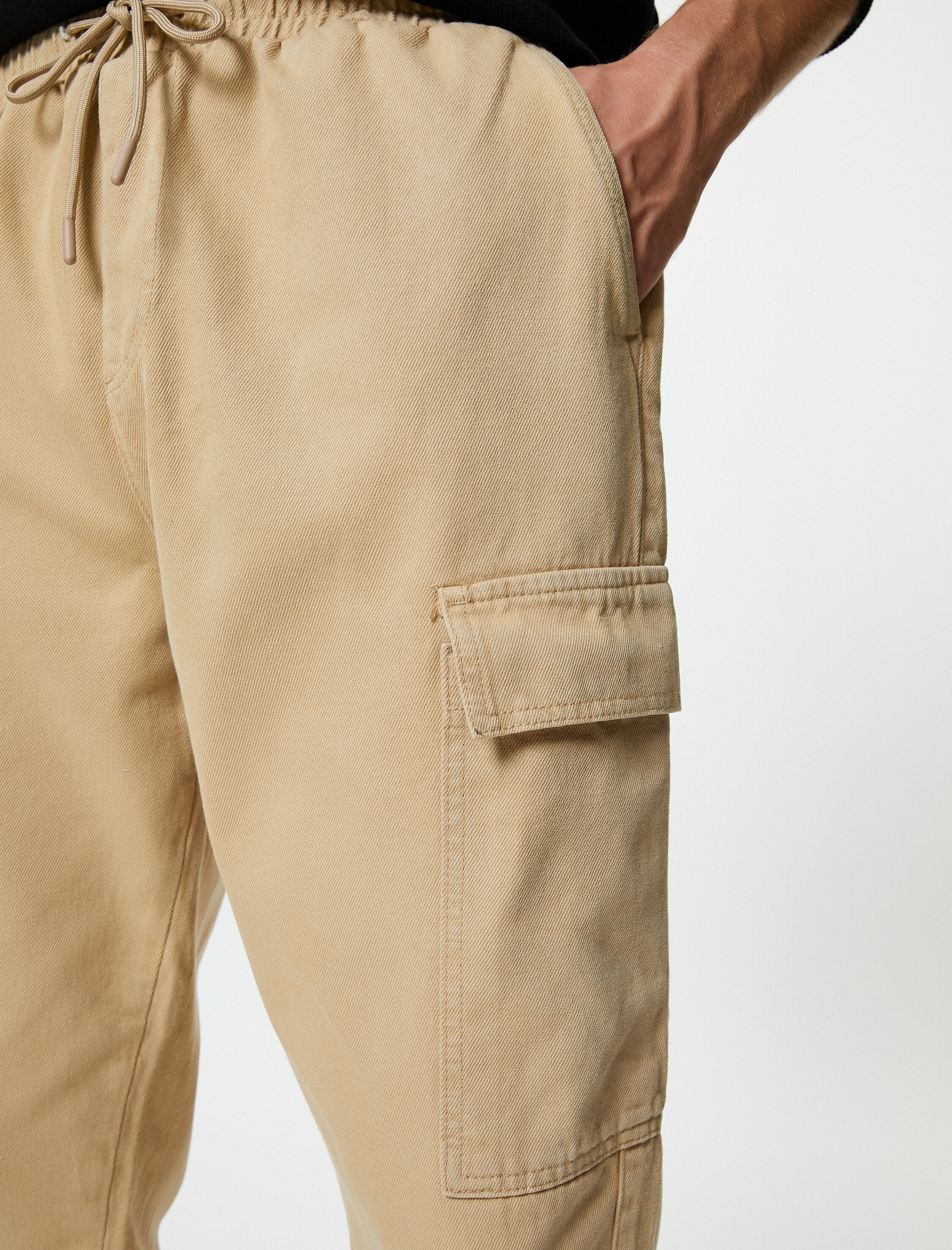   Boru Paça Pantolon Gabardin Beş Cepli Düğmeli Pamuklu