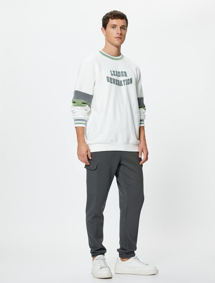  Kargo Eşofman Altı Beli Bağcıklı Cepli Dikiş Detaylı Şardonlu