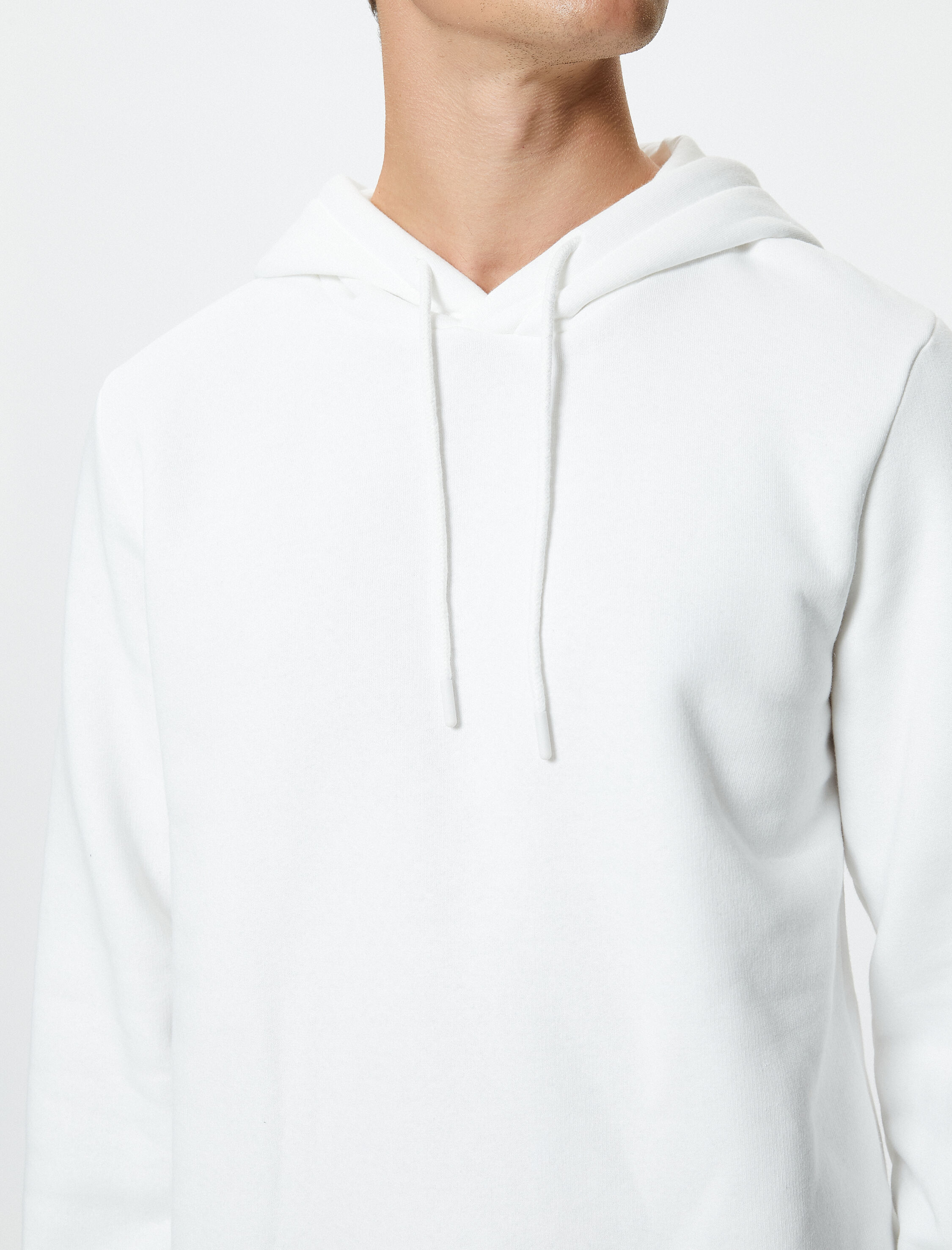   Basic Kapşonlu Sweatshirt Uzun Kollu Ribanalı Şardonlu