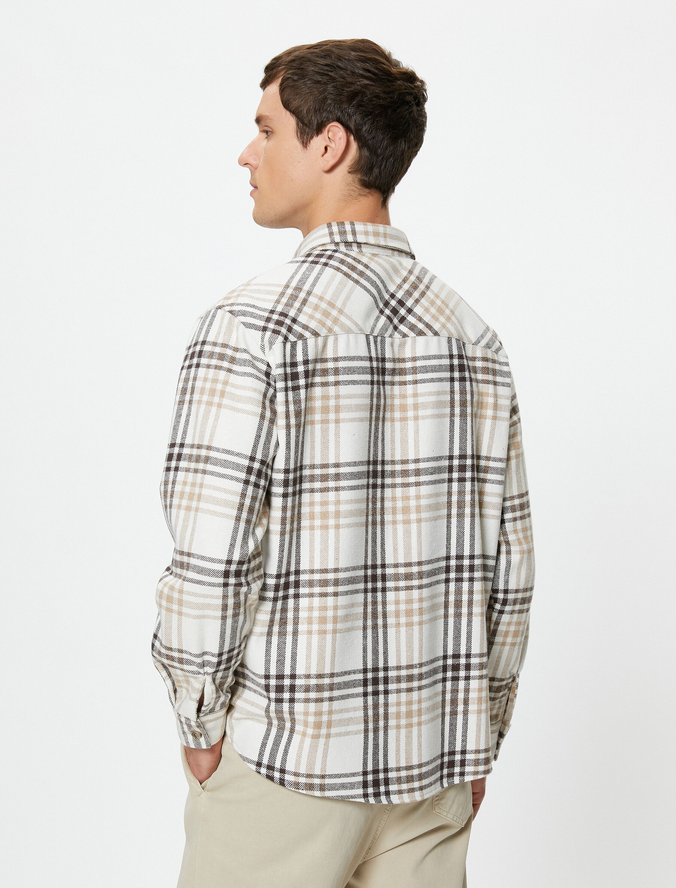   Oduncu Gömleği Cep Detaylı Klasik Yaka Uzun Kollu