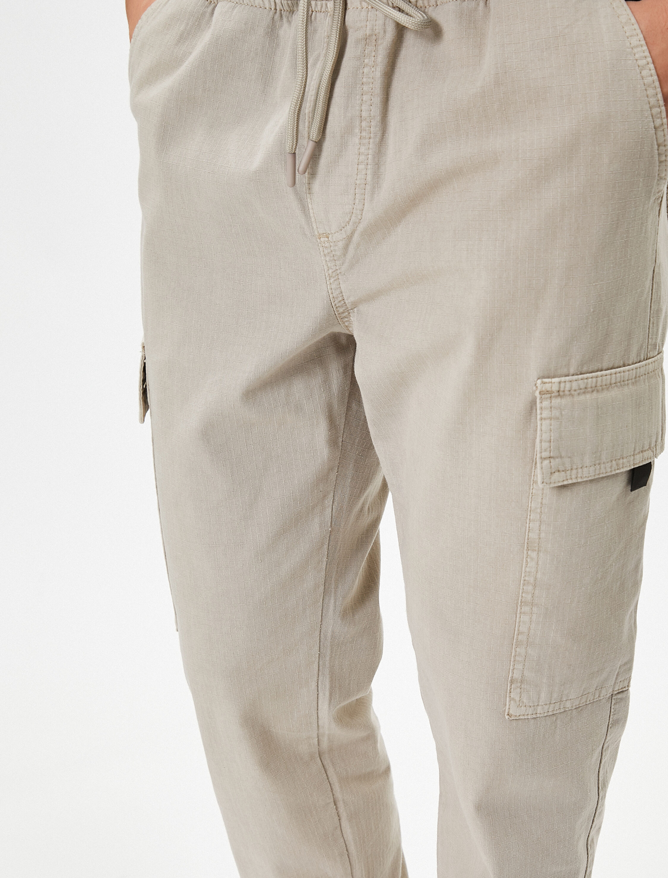 Kargo Jogger Pantolon Beli Bağcıklı Cep Detaylı Pamuklu