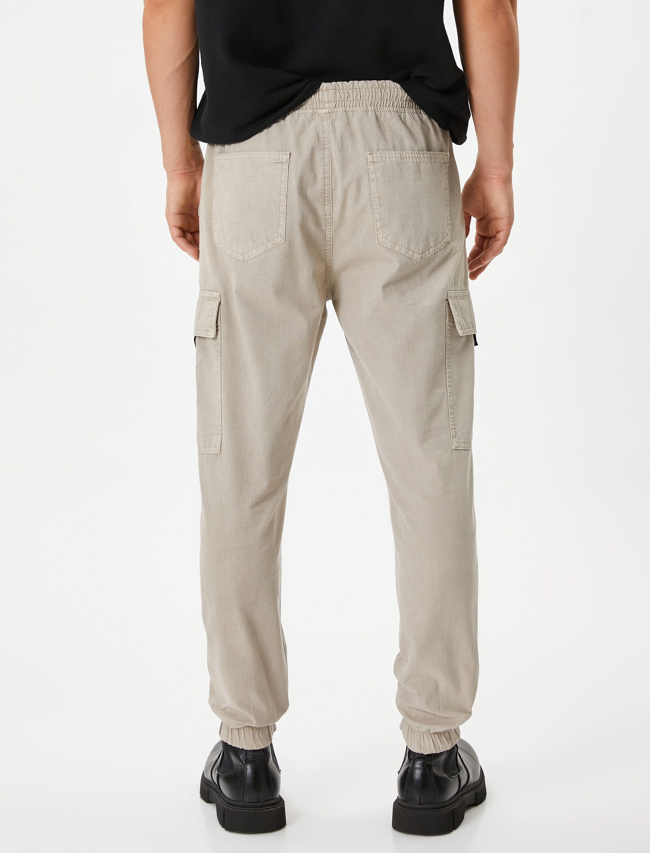 Kargo Jogger Pantolon Beli Bağcıklı Cep Detaylı Pamuklu