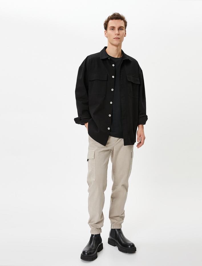  Kargo Jogger Pantolon Beli Bağcıklı Cep Detaylı Pamuklu