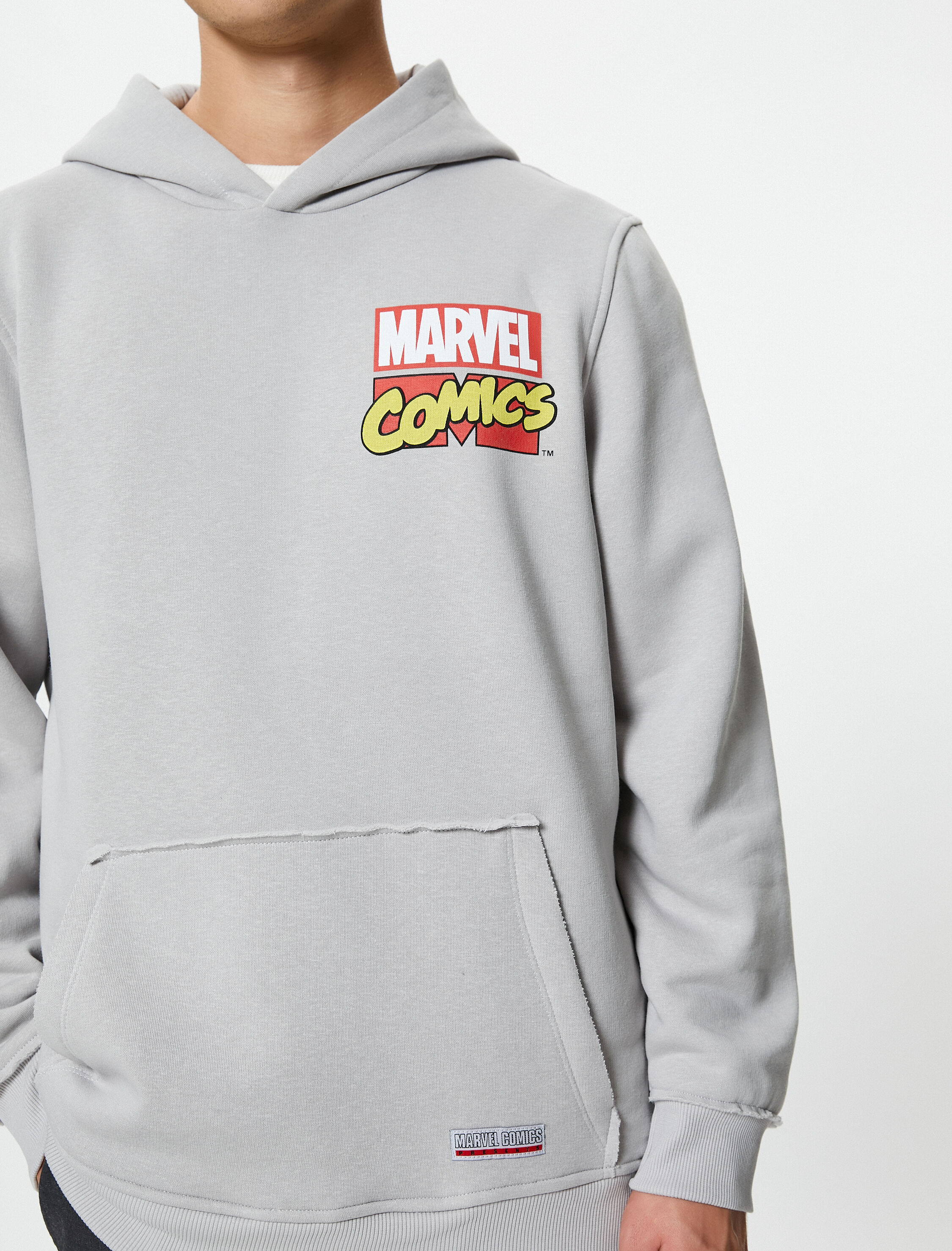   Marvel Oversize Hoodie Kanguru Cepli Lisanslı Baskılı Şardonlu