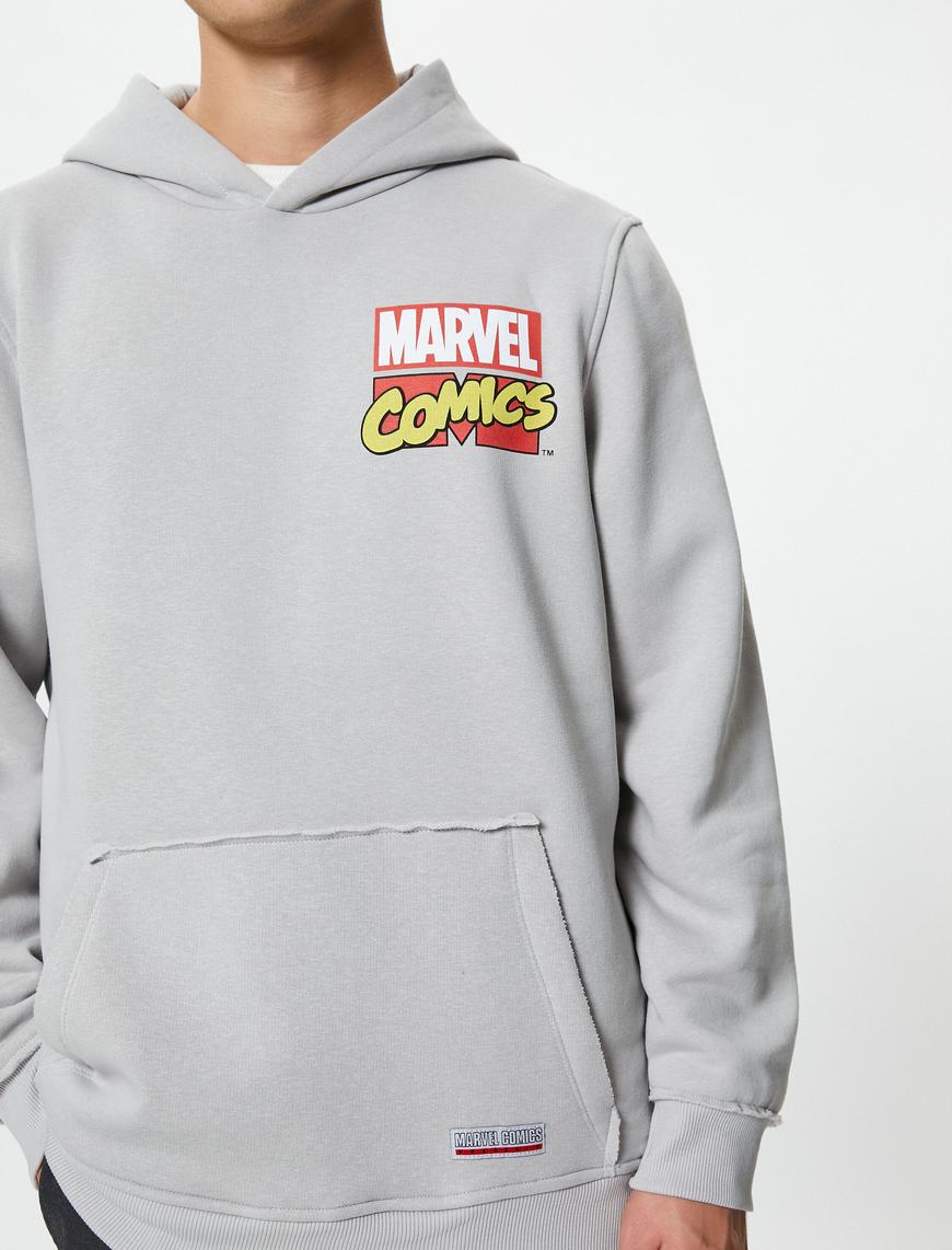   Marvel Oversize Hoodie Kanguru Cepli Lisanslı Baskılı