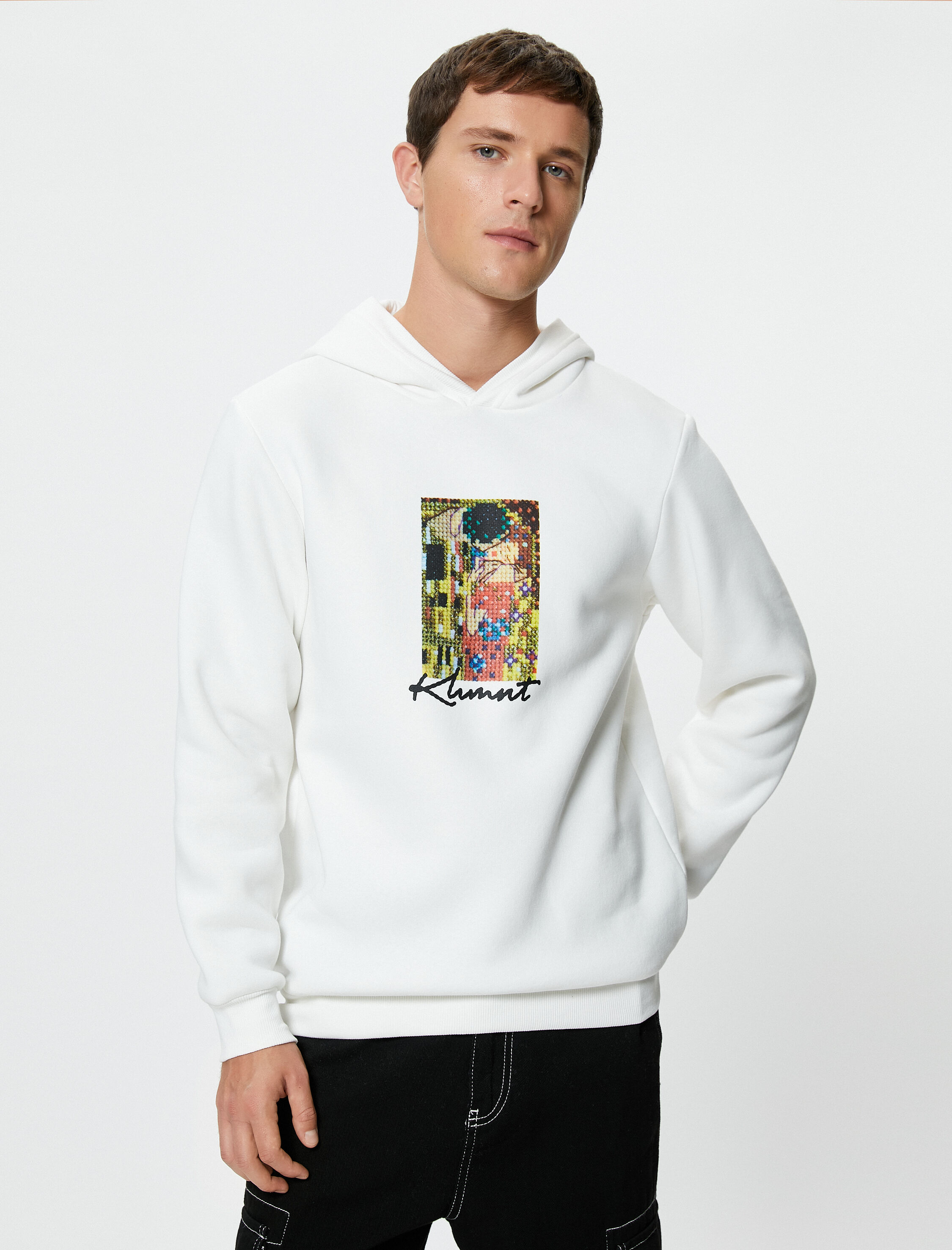 Gustav Klimt Kapşonlu Sweat Art Lisanslı Baskılı Şardonlu