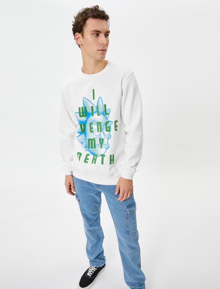  Rick and Morty Sweatshirt Lisanslı Baskılı