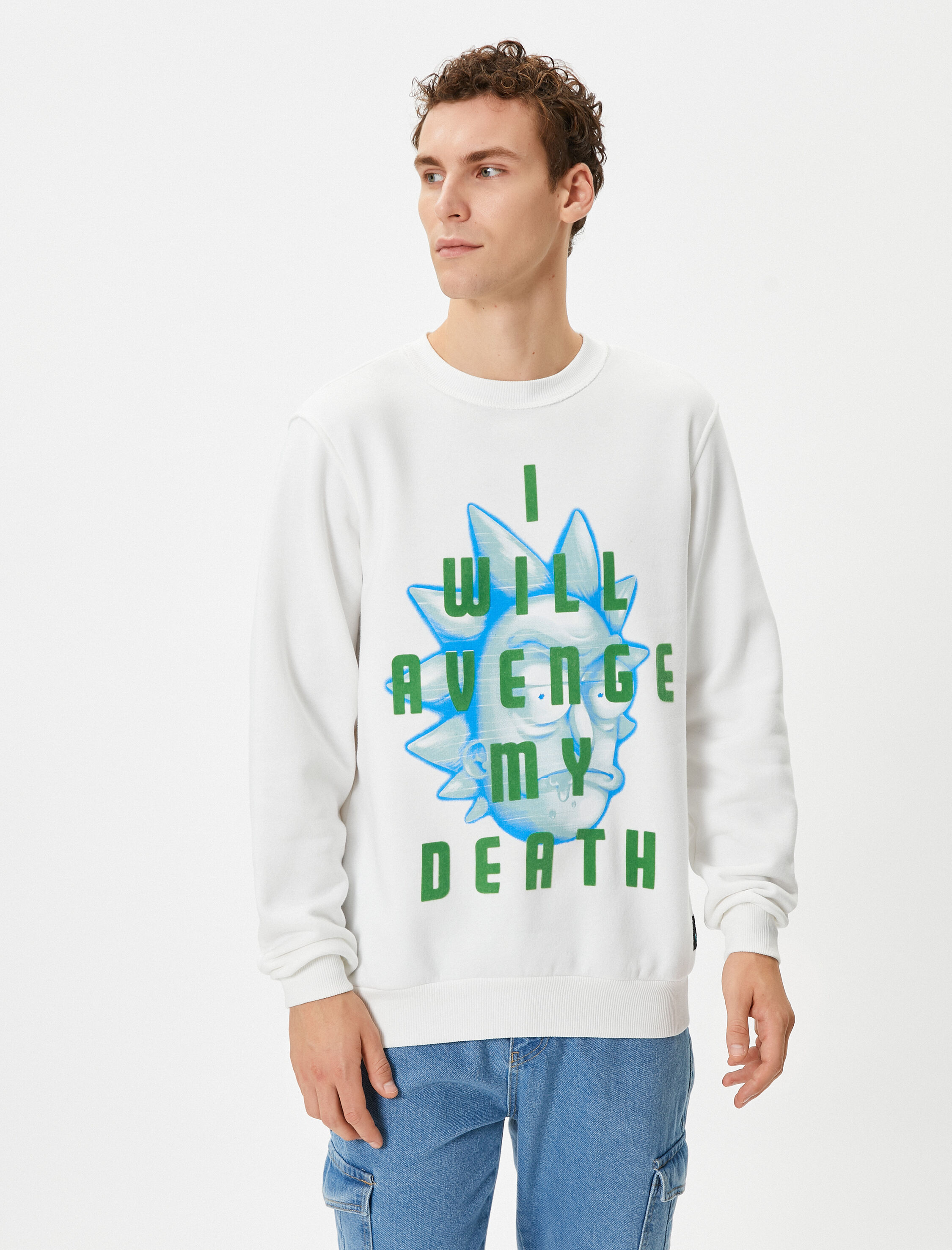   Rick and Morty Sweatshirt Lisanslı Baskılı Şardonlu