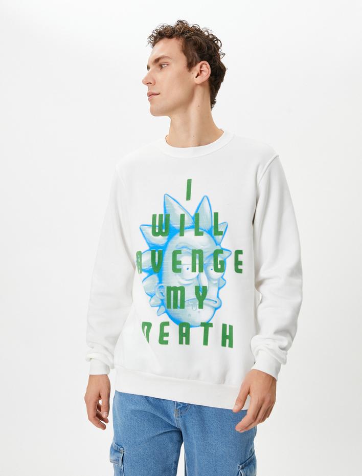  Rick and Morty Sweatshirt Lisanslı Baskılı Şardonlu