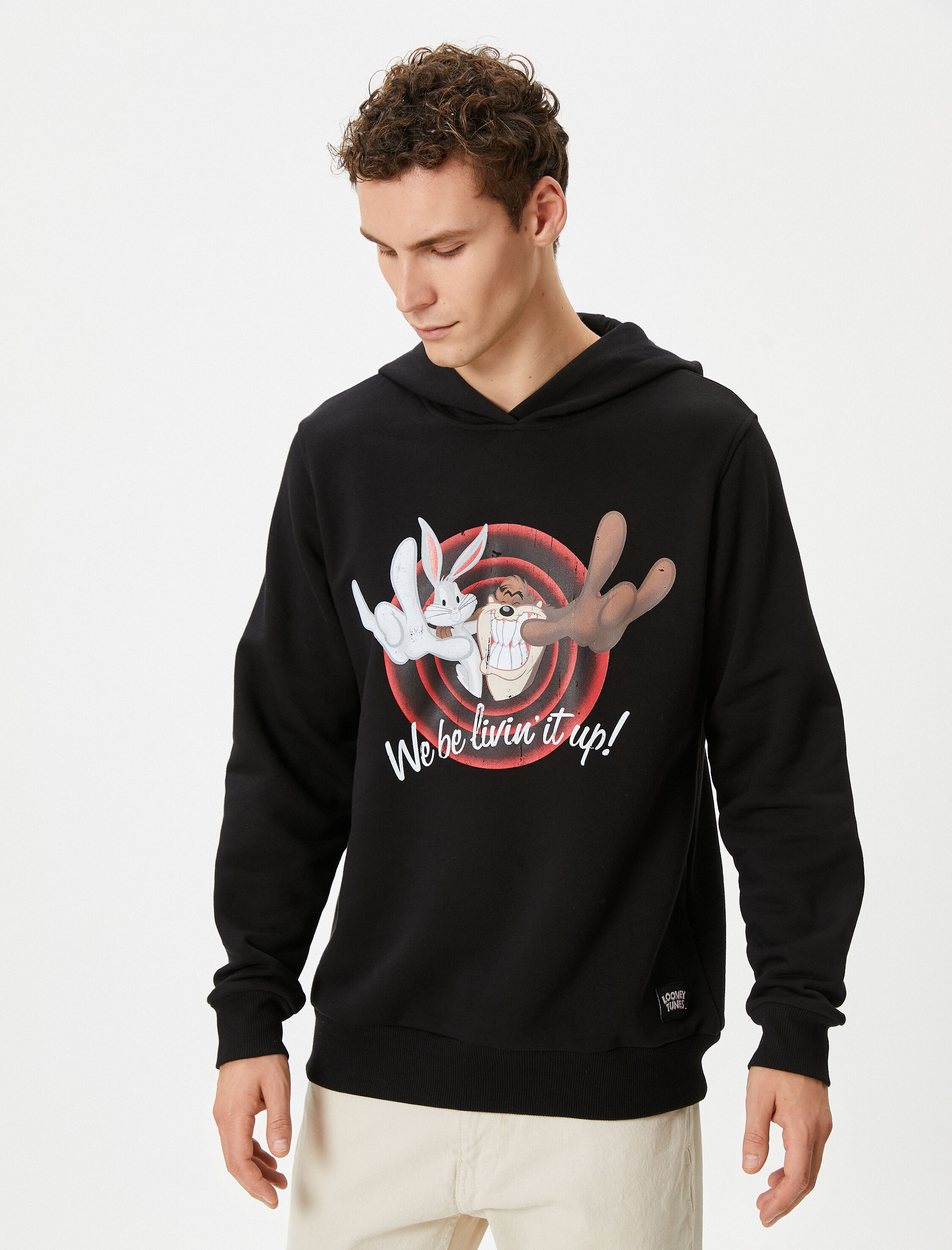   Looney Tunes Kapşonlu Sweatshirt Lisanslı Baskılı Şardonlu
