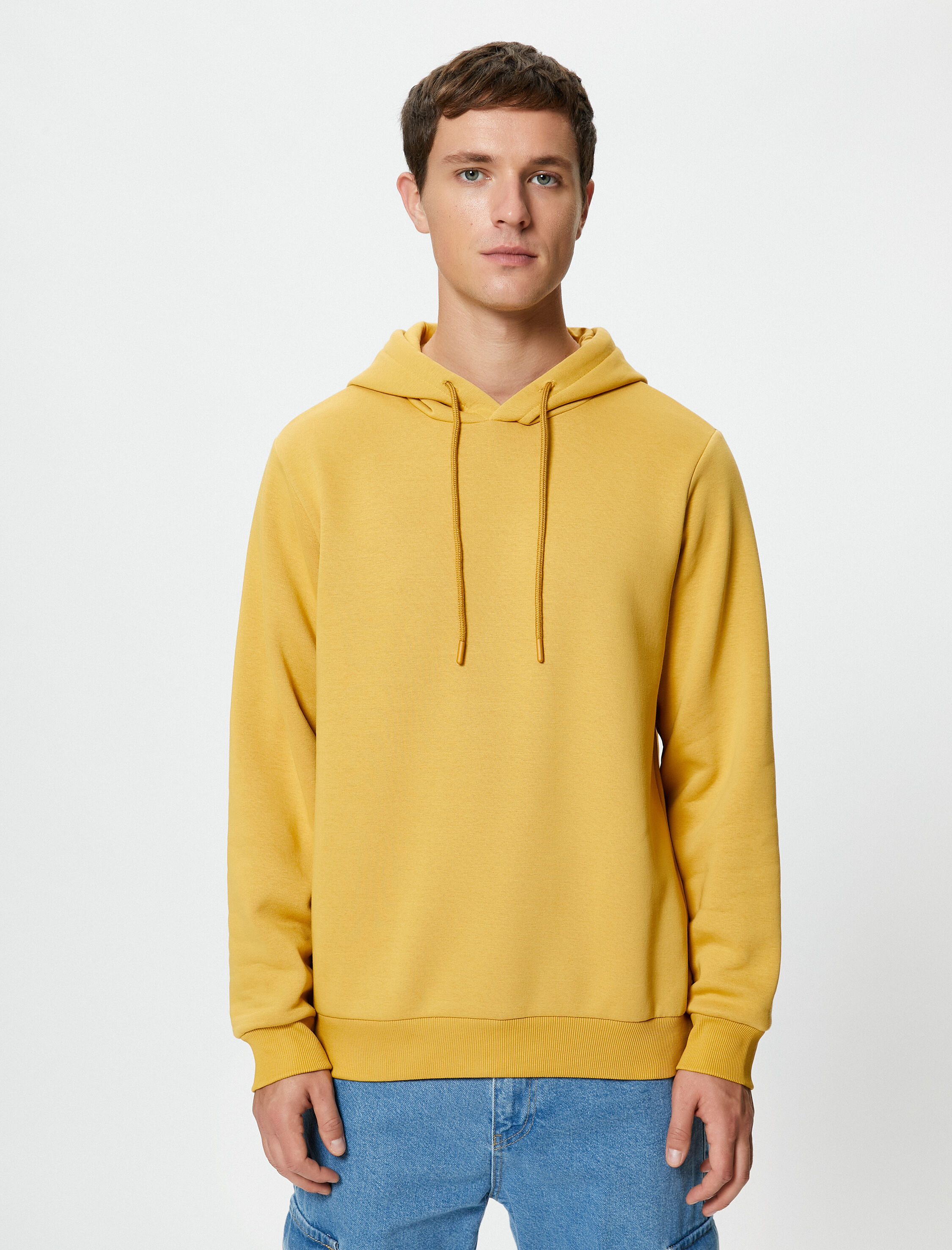   Basic Kapşonlu Sweat Uzun Kollu Şardonlu