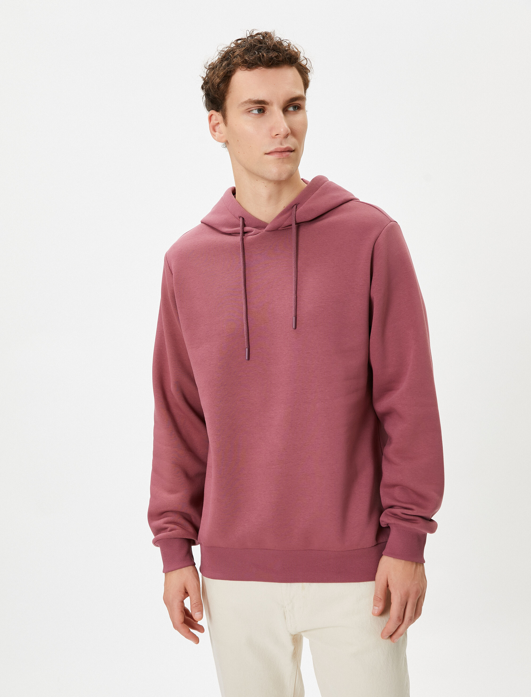   Basic Kapşonlu Sweat Uzun Kollu Şardonlu