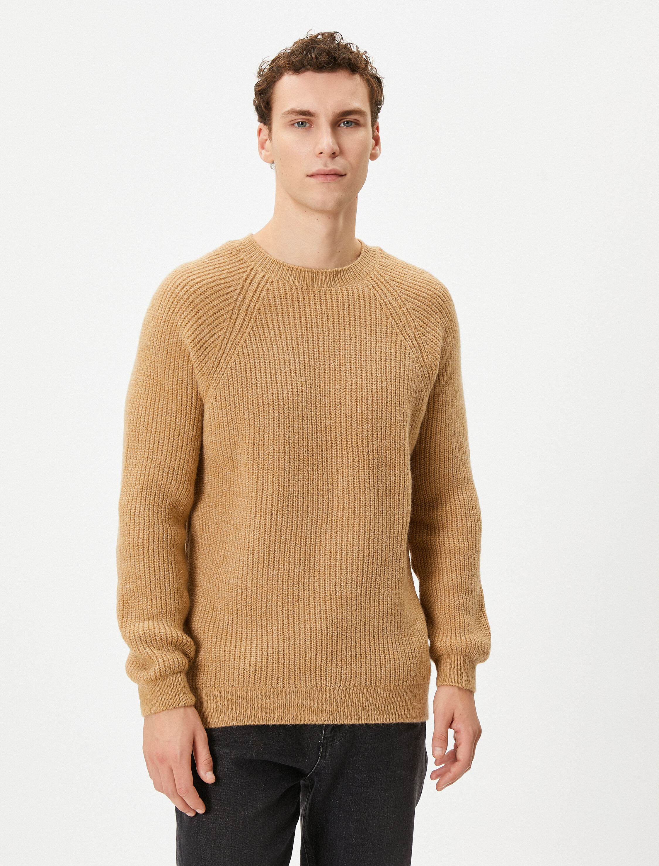 Triko Kazak Bisiklet Yaka Yumuşak Dokulu Slim Fit Uzun Kollu