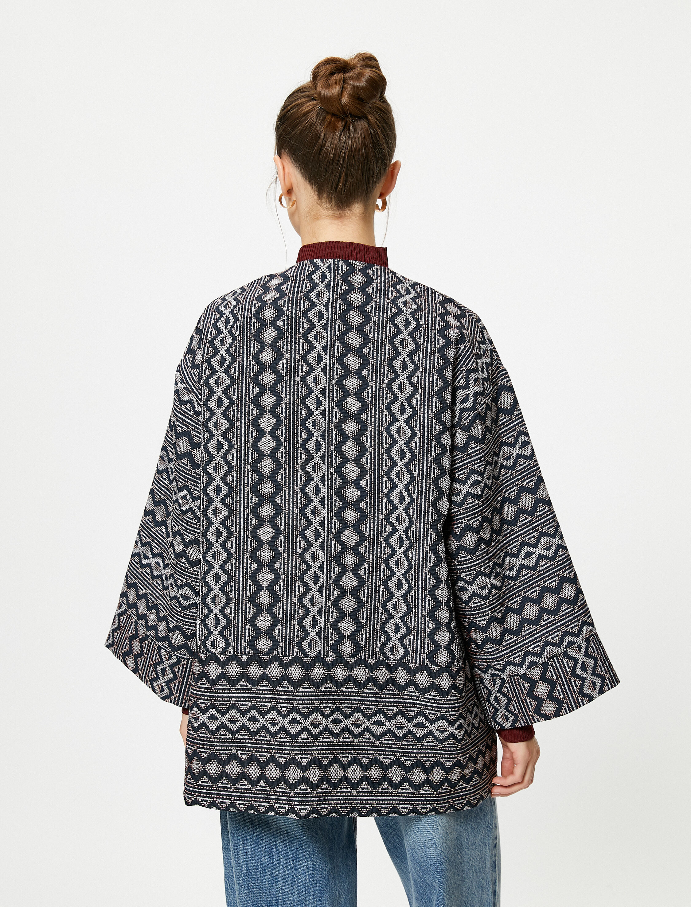   Melis Ağazat X Koton - Geniş Kollu Etnik Desenli Kimono