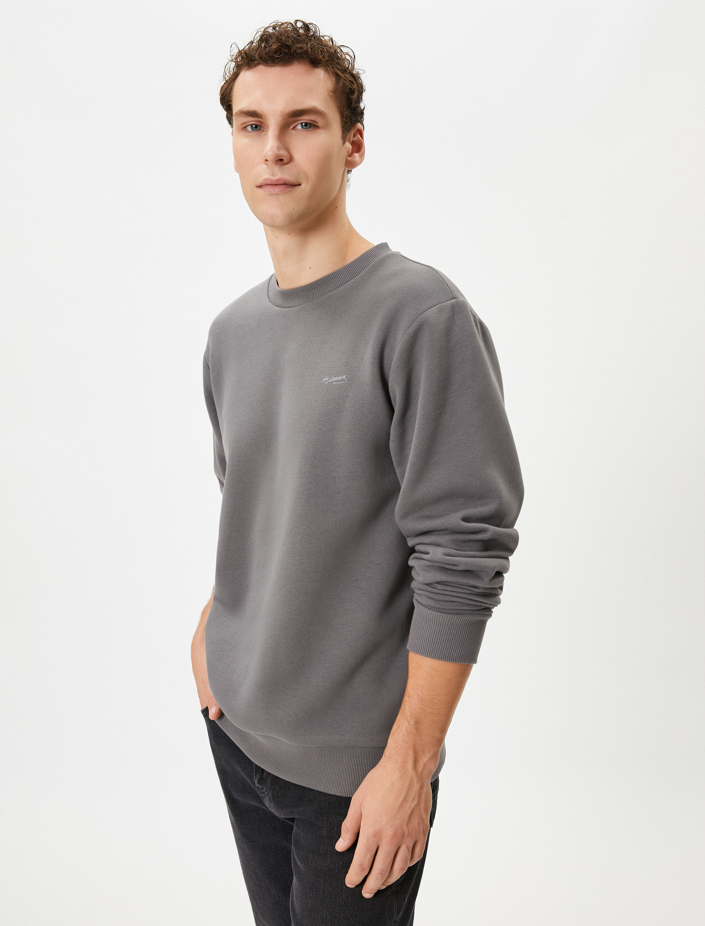   Atatürk İmza İşlemeli Sweatshirt Arkası Baskılı Şardonlu 100.Yıla Özel