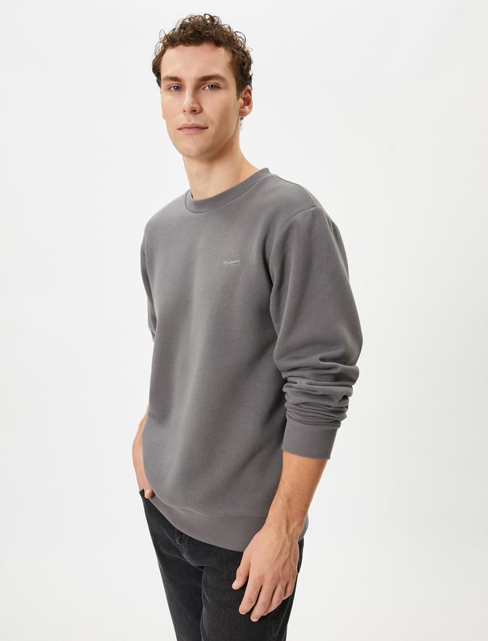  Atatürk İmza İşlemeli Sweatshirt Arkası Baskılı Şardonlu 100.Yıla Özel