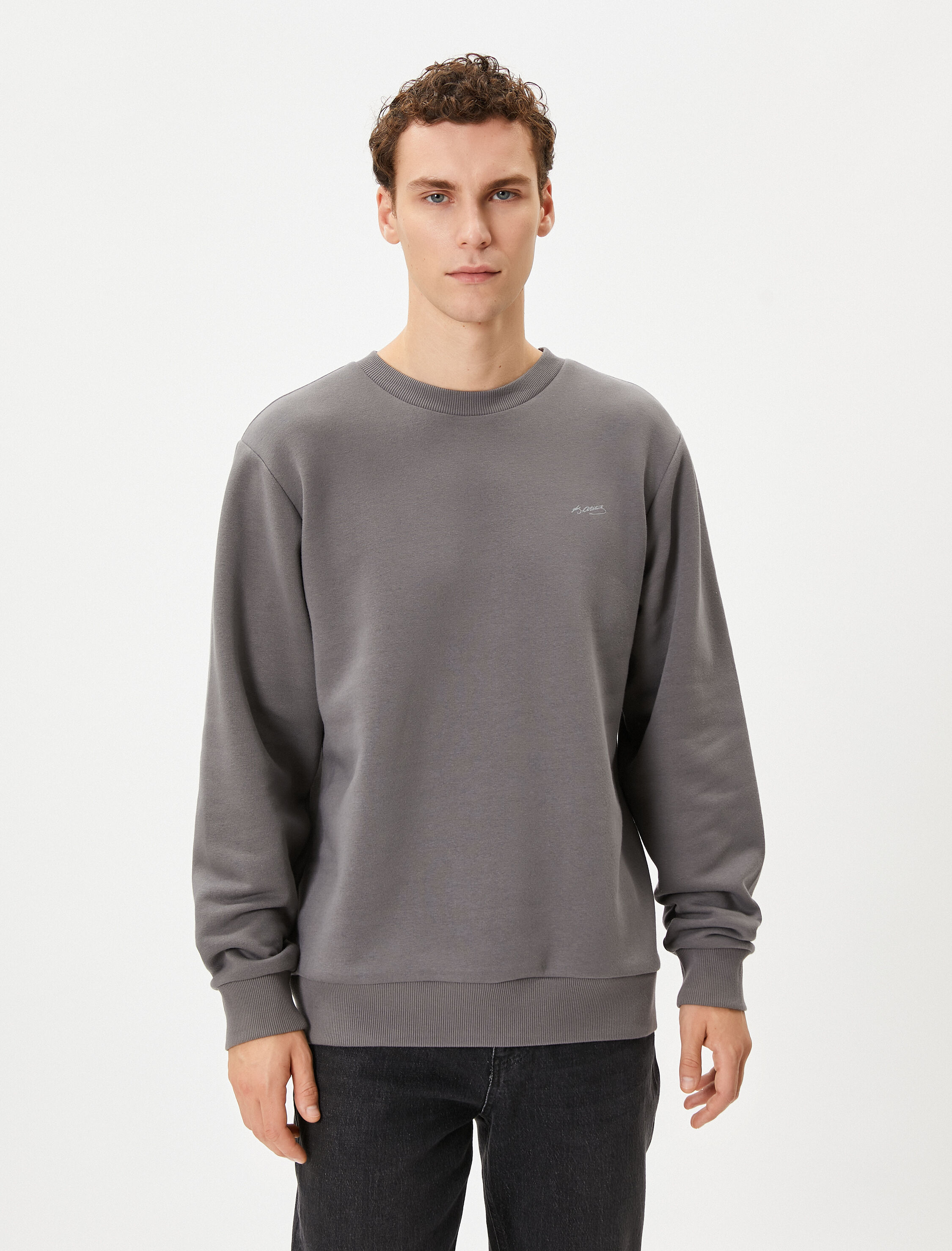   Atatürk İmza İşlemeli Sweatshirt Arkası Baskılı Şardonlu 100.Yıla Özel