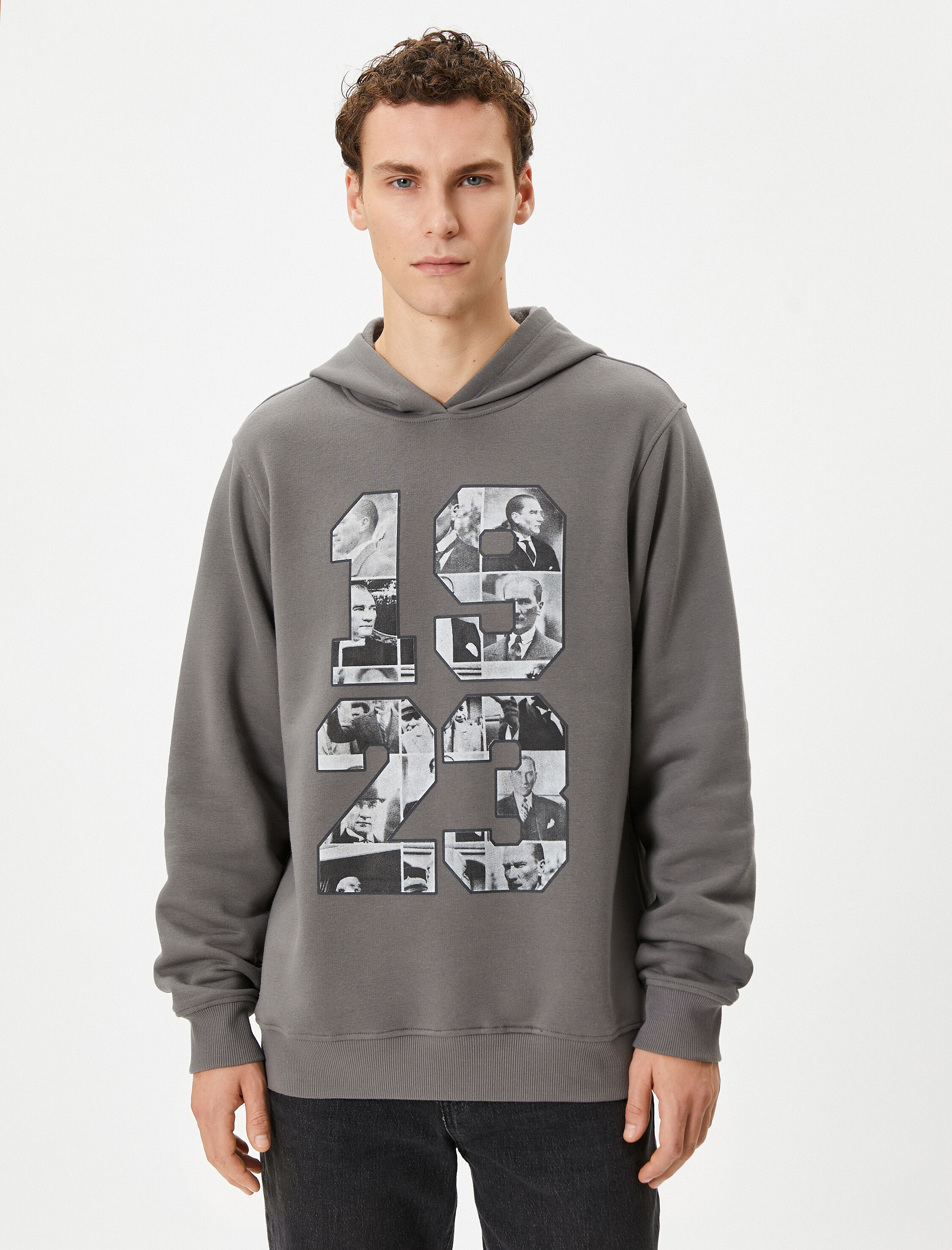   Atatürk Baskılı Şardonlu Kapşonlu Sweatshirt 100.Yıla Özel