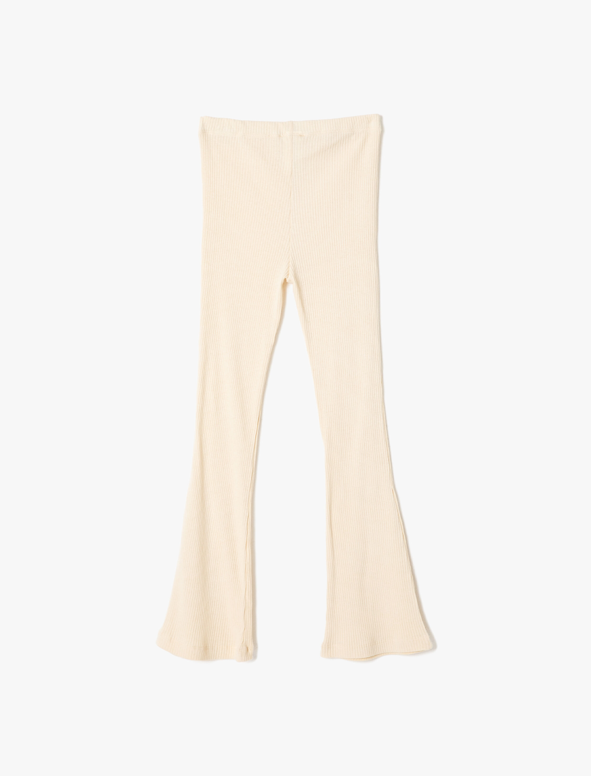  Kız Çocuk İspanyol Paça Pantolon Fitilli Beli Lastikli